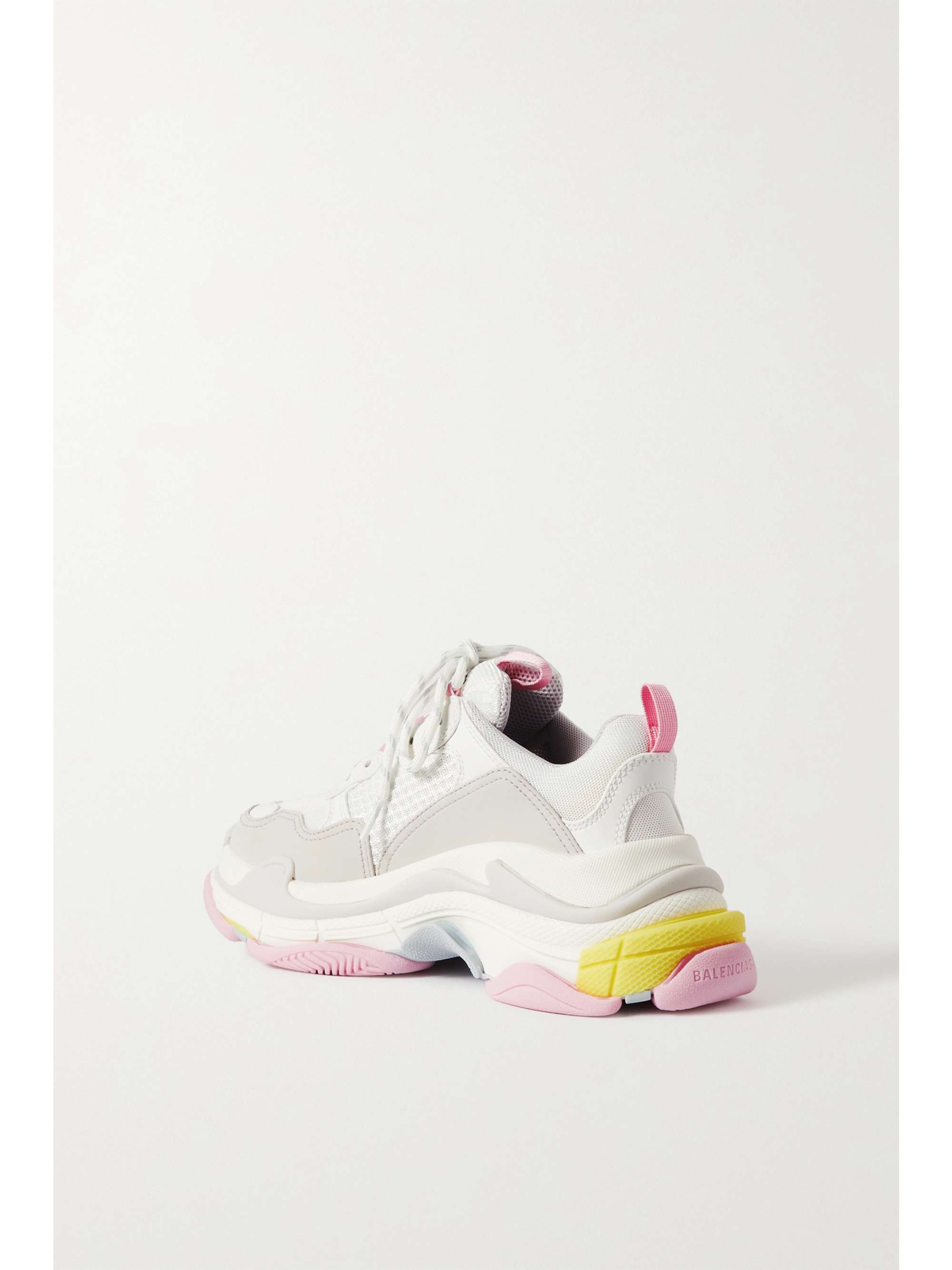 BALENCIAGA Triple S logo-embroidered faux leather and mesh sneakers