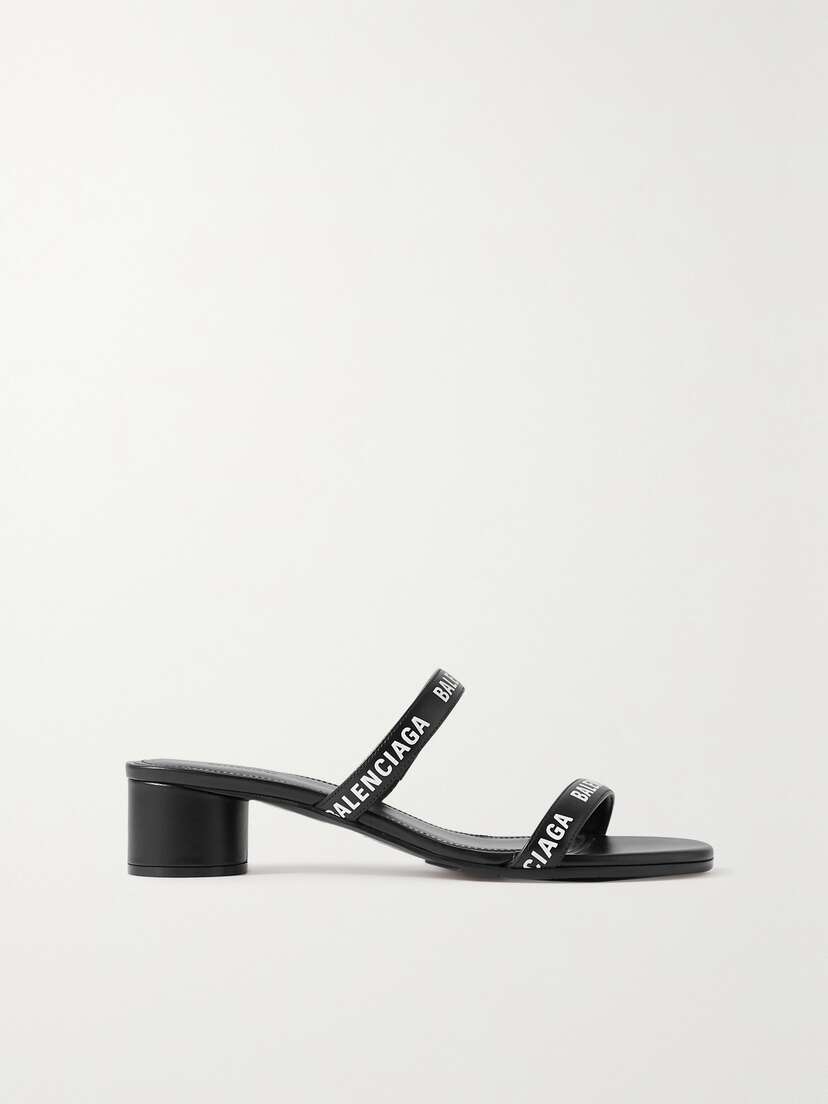 Balenciaga Logo-print Leather Sandals