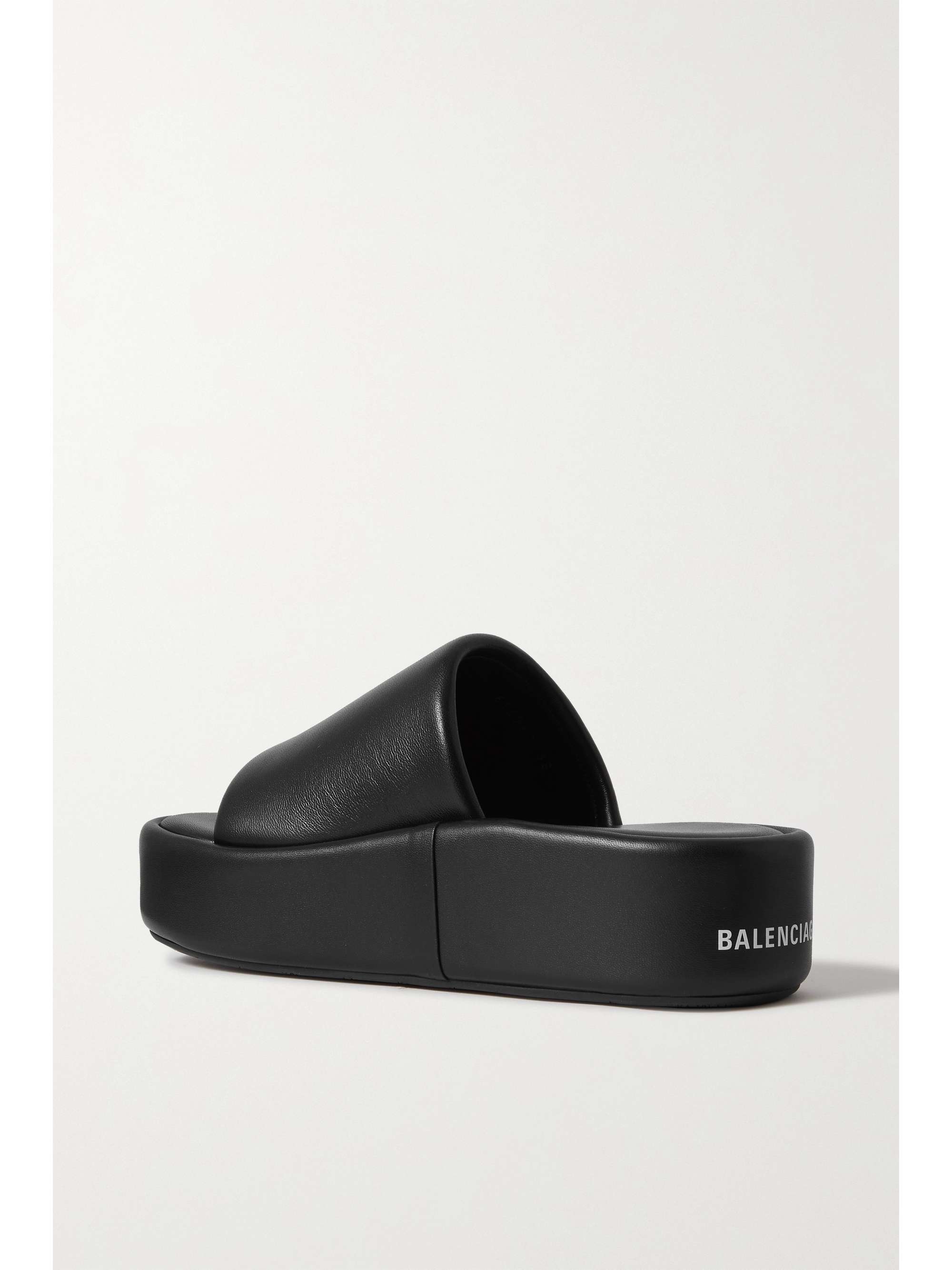BALENCIAGA Rise logo-print leather platform slides | NET-A-PORTER