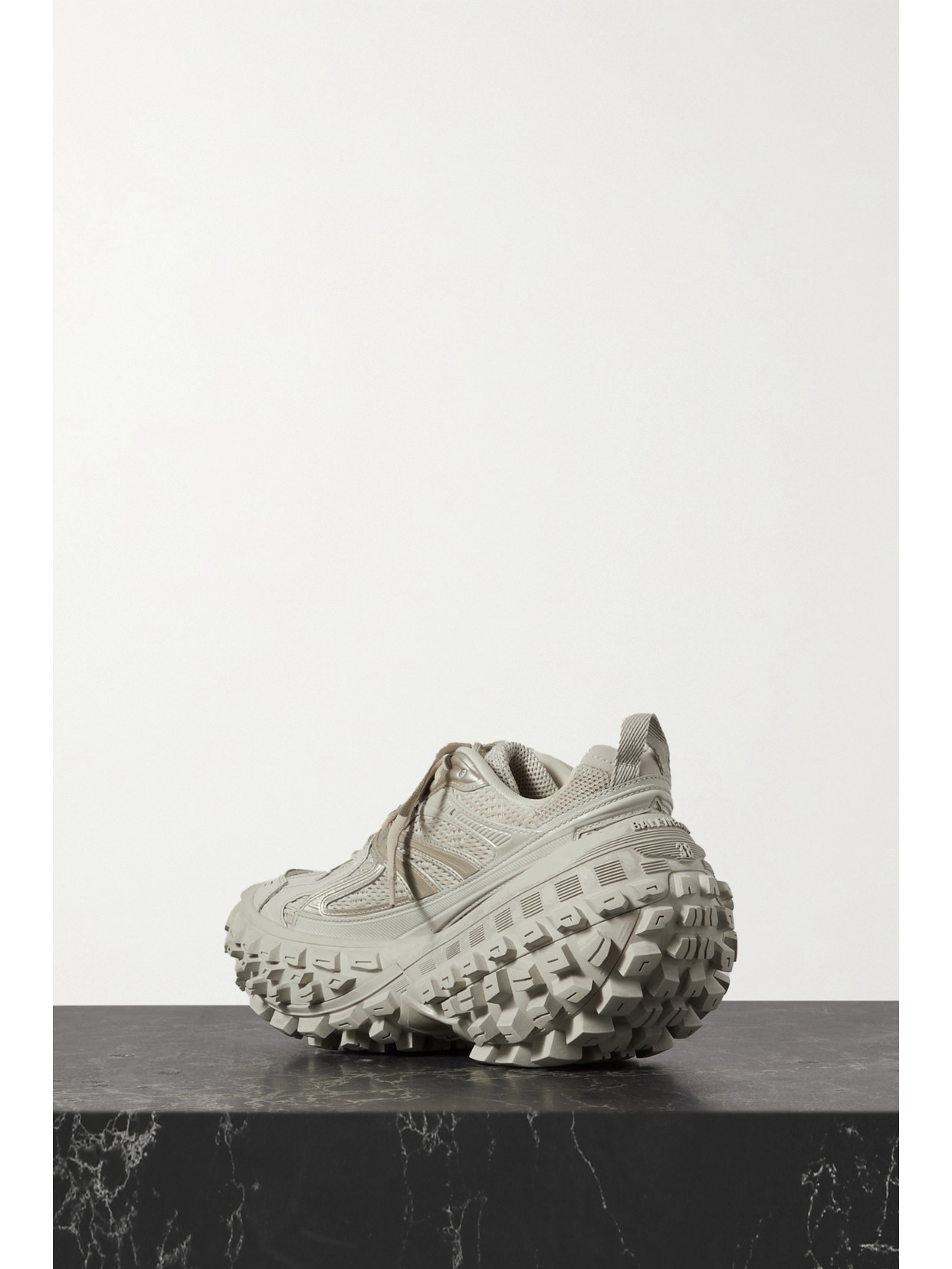 Shop Balenciaga Bouncer Mesh And Rubber Platform Sneakers In Neutrals