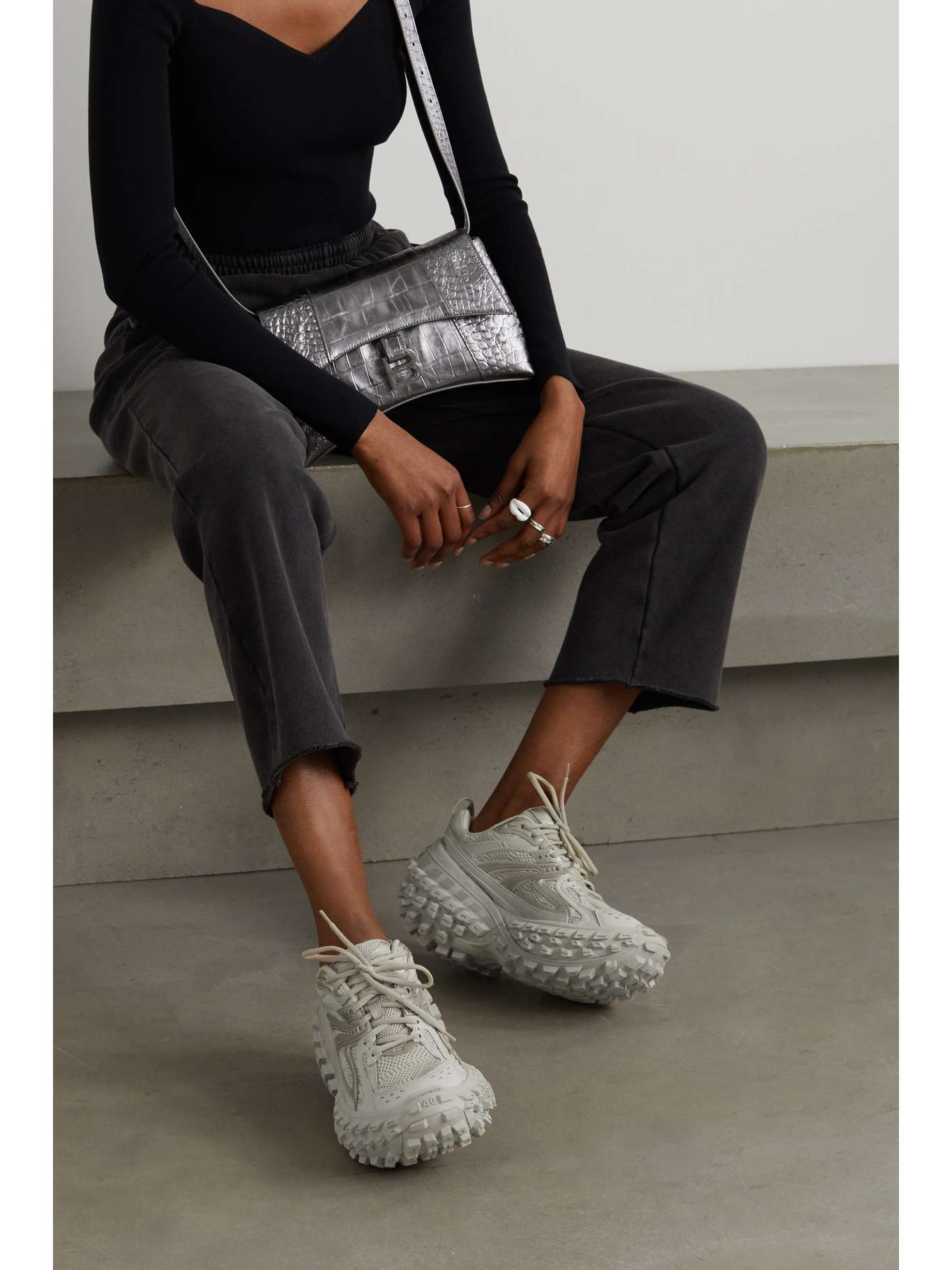 BALENCIAGA Bouncer mesh and rubber platform sneakers NETAPORTER