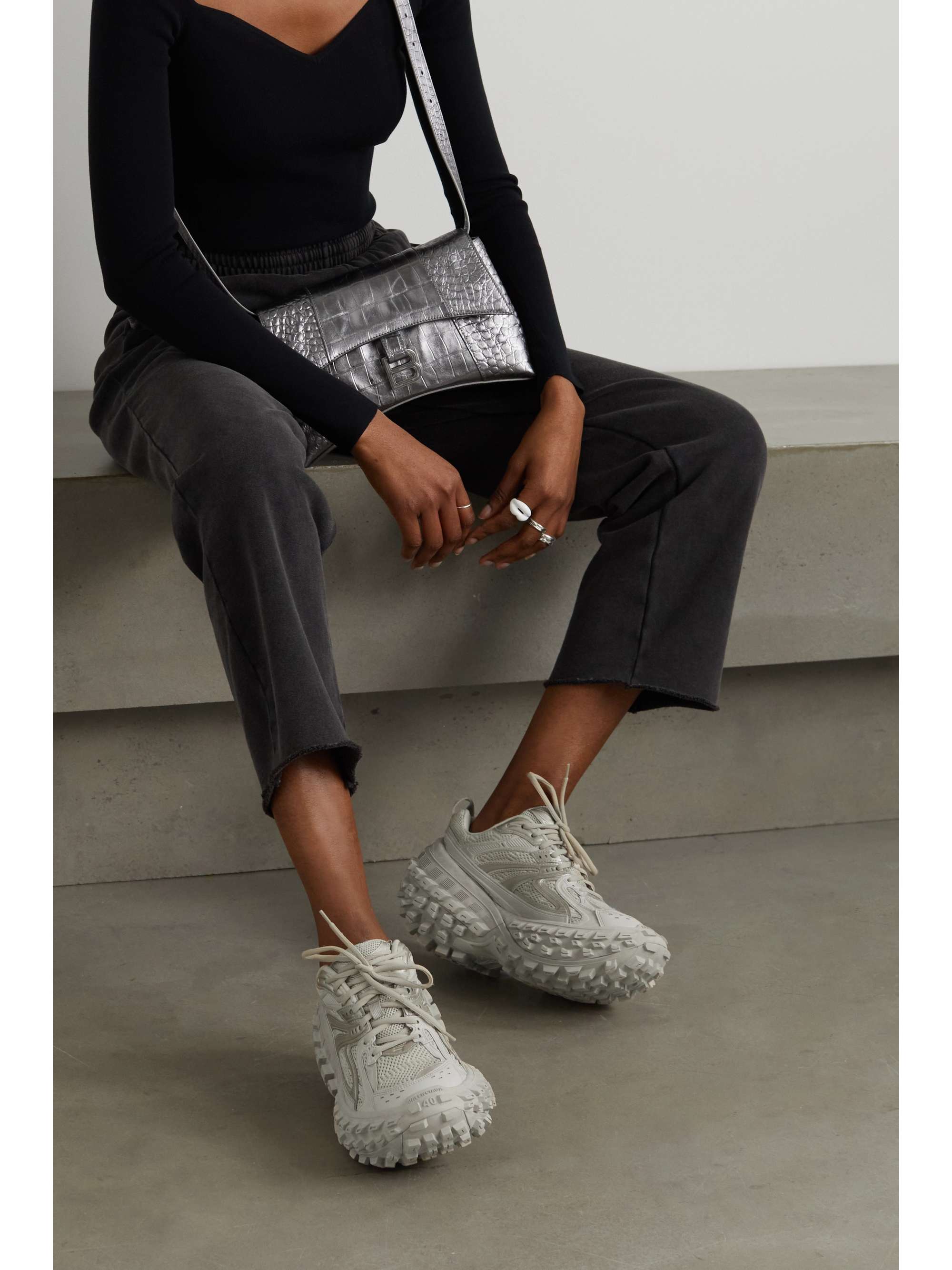 udstødning Formuler Et bestemt BALENCIAGA Bouncer mesh and rubber platform sneakers | NET-A-PORTER