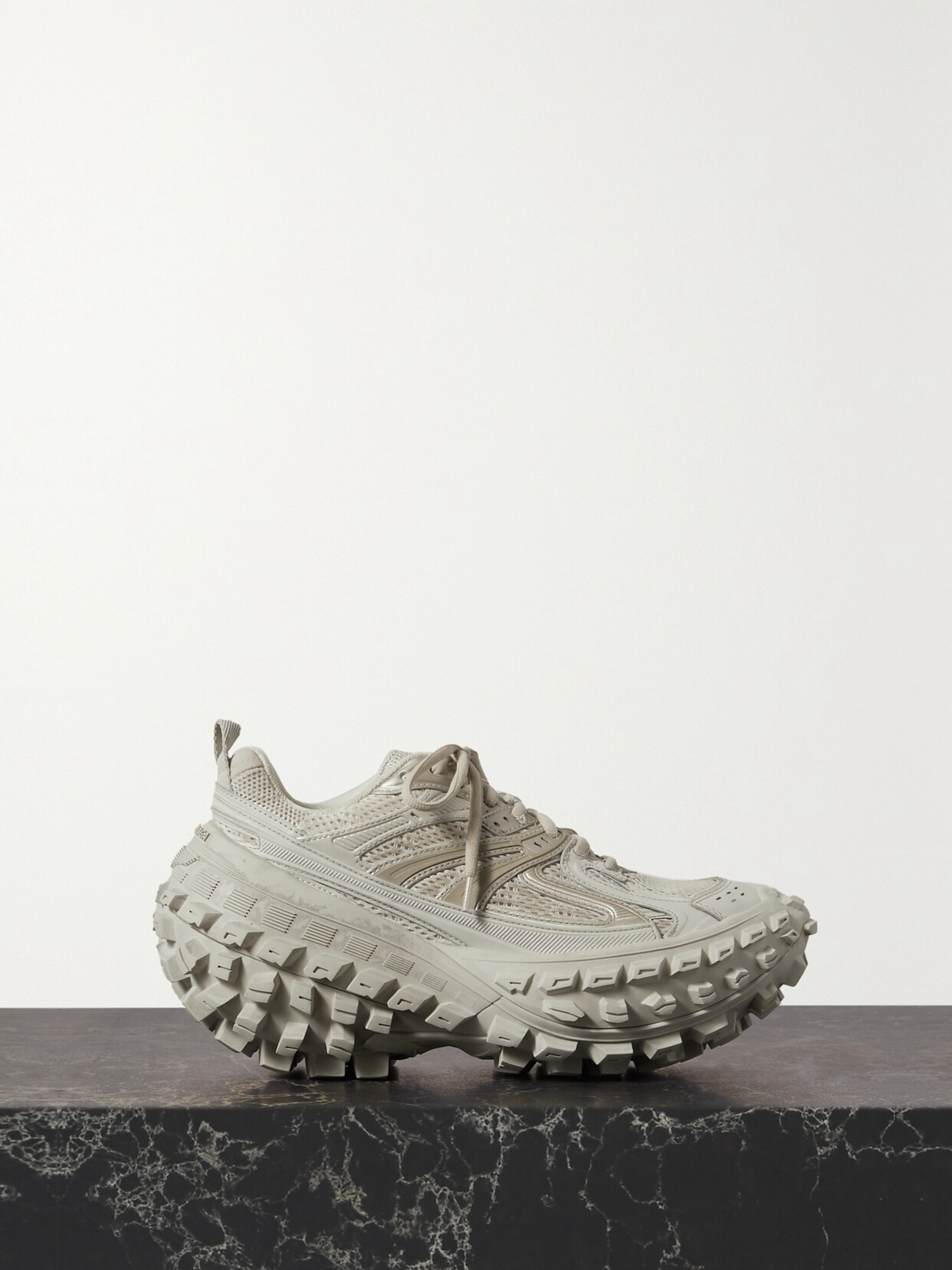 Balenciaga Bouncer Mesh And Rubber Platform Trainers In Neutrals