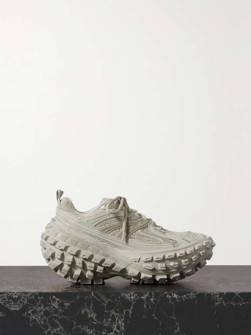 Balenciaga Bouncer Mesh And Rubber Platform Sneakers