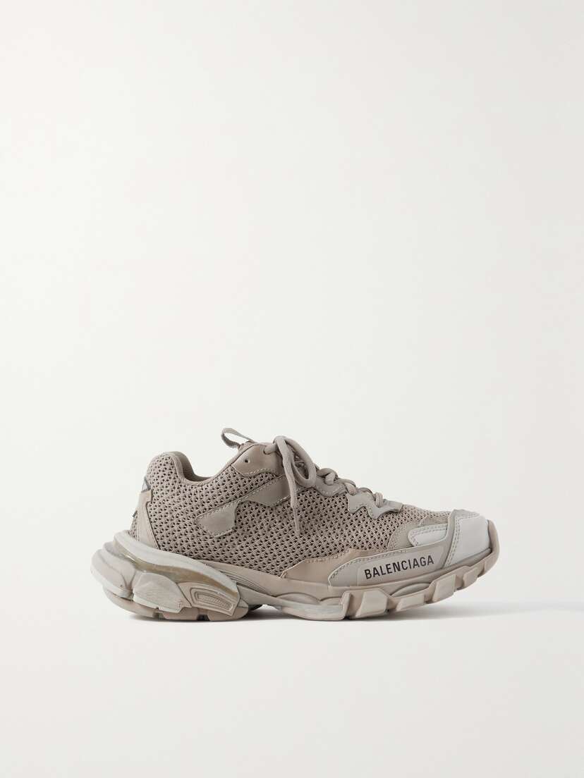Balenciaga Track 3 Leather-trimmed Mesh Sneakers