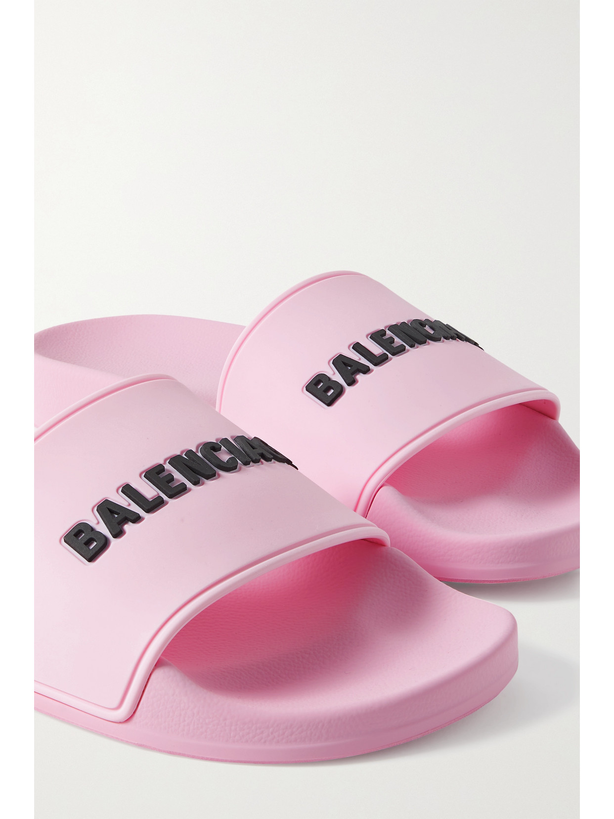 Shop Balenciaga Piscine Logo-embossed Rubber Slides In Pink