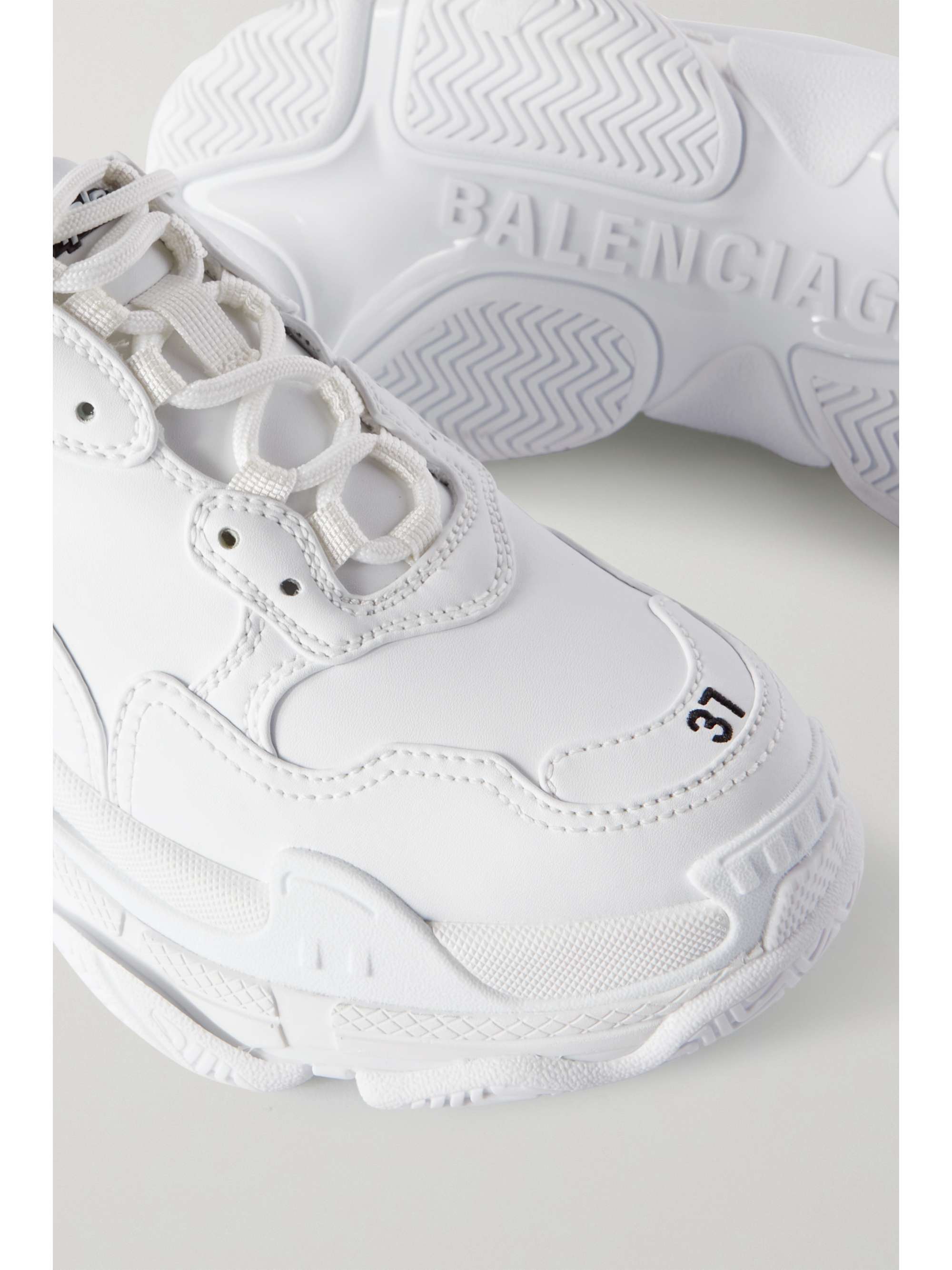 BALENCIAGA Triple S logo-embroidered faux leather, faux nubuck and mesh  sneakers