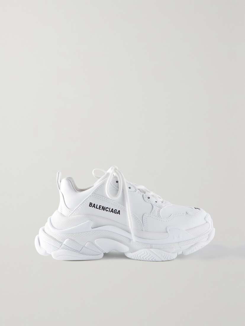 Balenciaga Triple S Logo-embroidered Leather, Nubuck And Mesh Sneakers