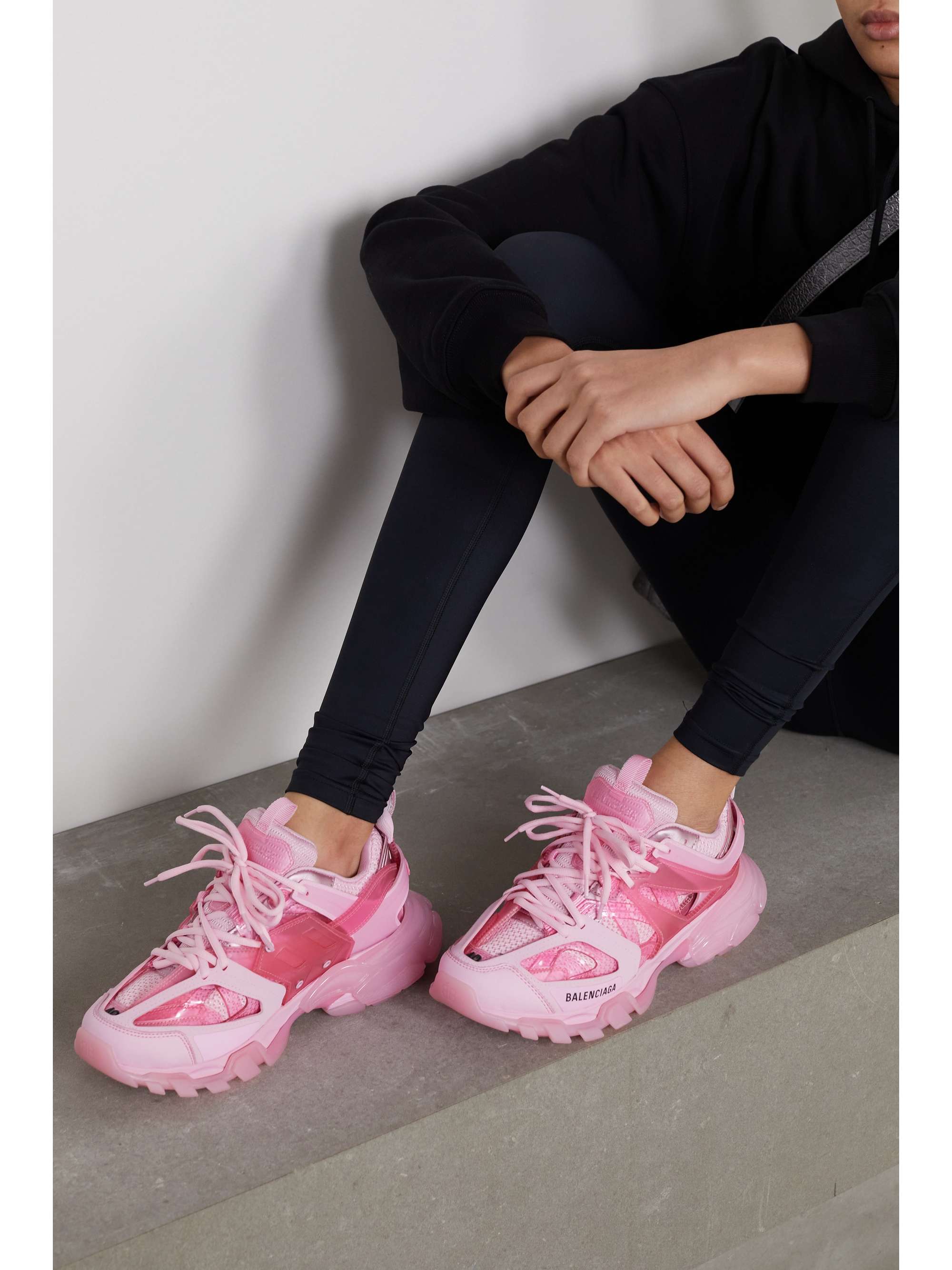 BALENCIAGA Track logo-detailed mesh and rubber sneakers | NET-A-PORTER