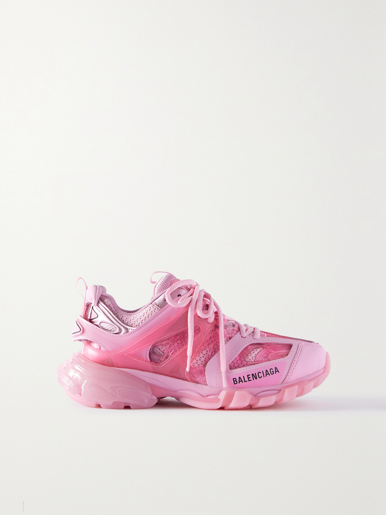 Balenciaga Track Logo-detailed Mesh And Rubber Sneakers - Pink