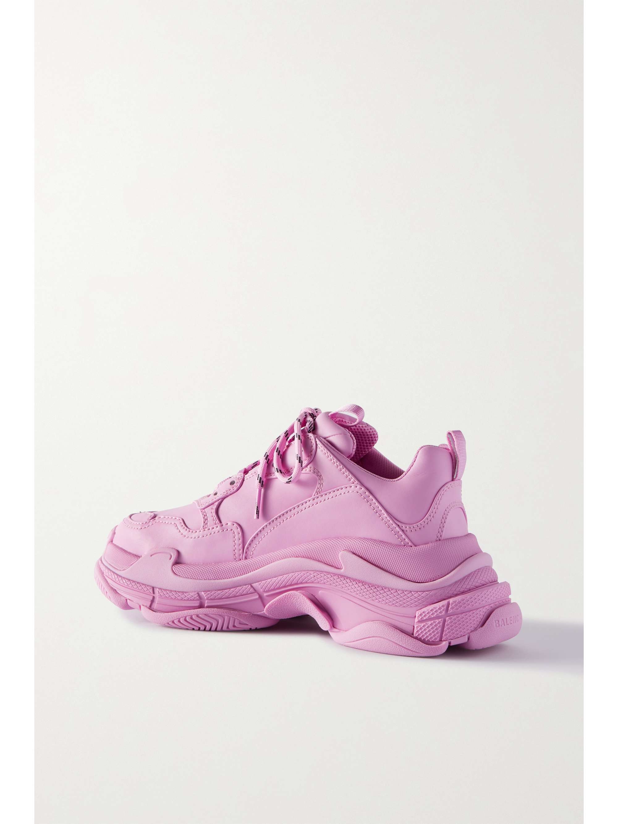 BALENCIAGA Triple S Clear Sole logo-embroidered leather, nubuck and mesh sneakers