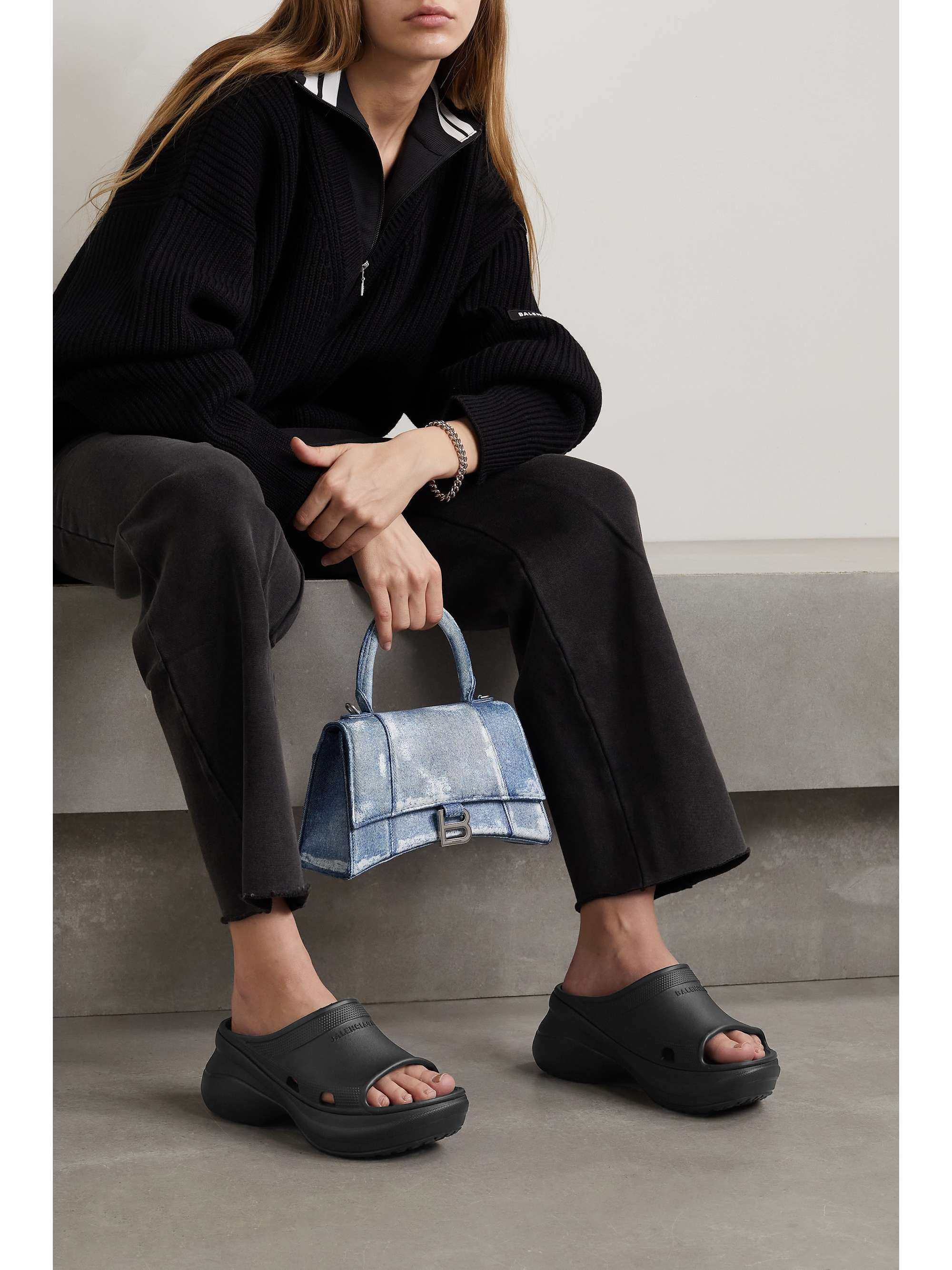 BALENCIAGA + Crocs Pool perforated rubber slides | NET-A-PORTER