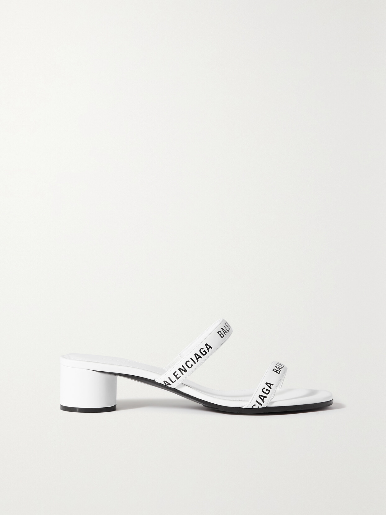 BALENCIAGA LOGO-PRINT LEATHER SANDALS