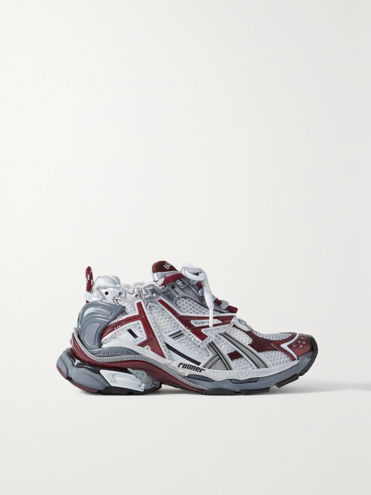 Balenciaga Runner Logo-detailed Rubber-trimmed Mesh Sneakers In 