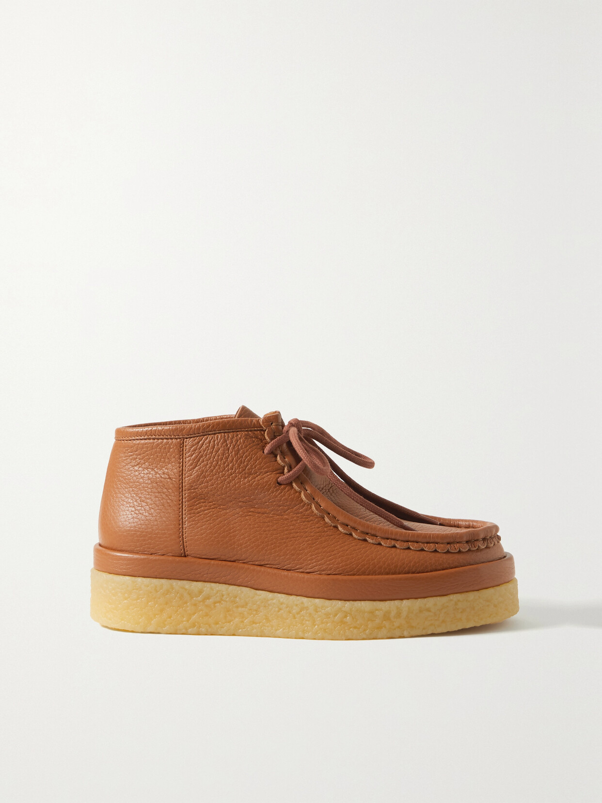 Chloé Jamie Textured-leather Ankle Boots In Brown