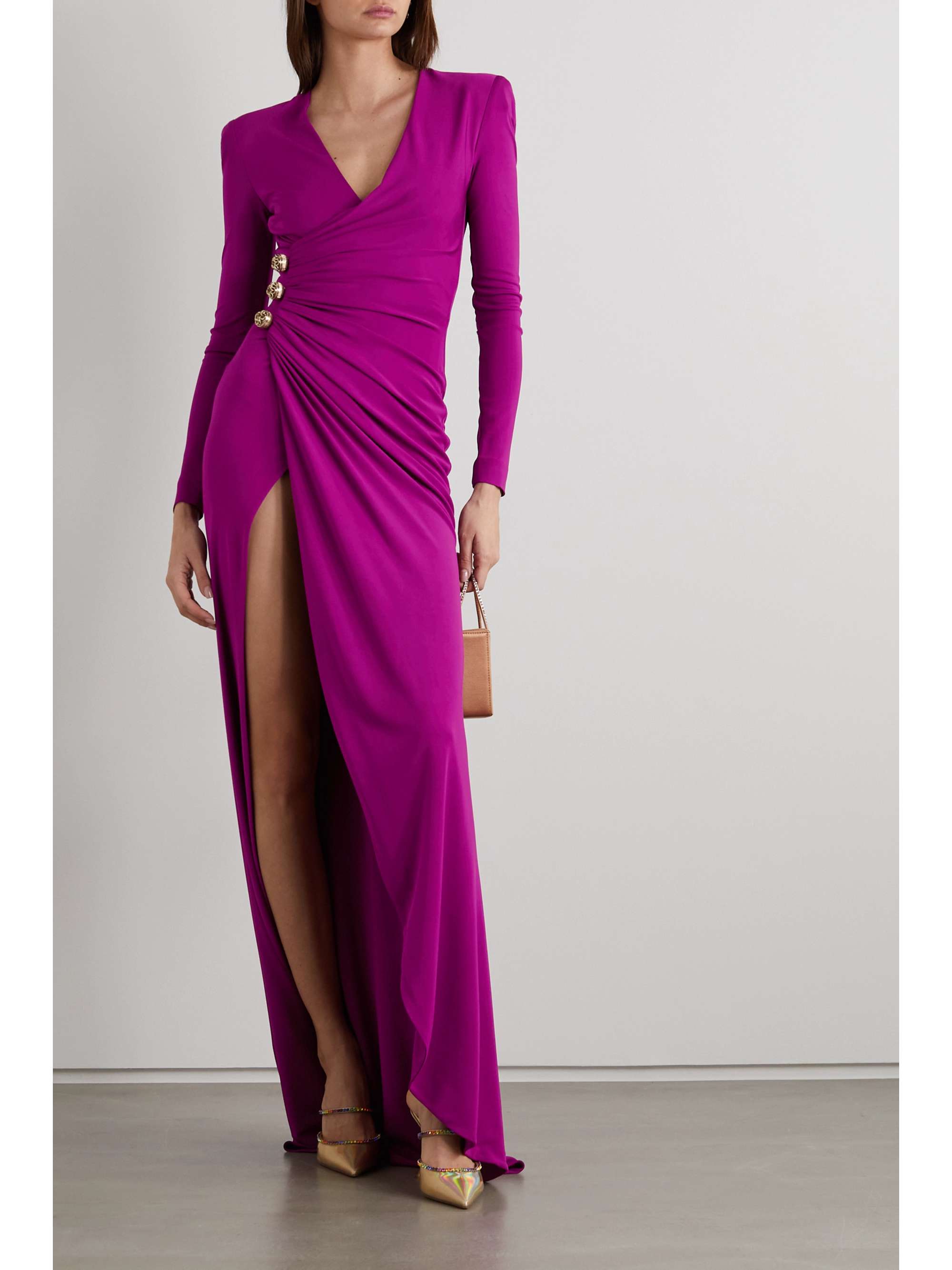 ELIE SAAB Embellished gathered jersey gown | NET-A-PORTER