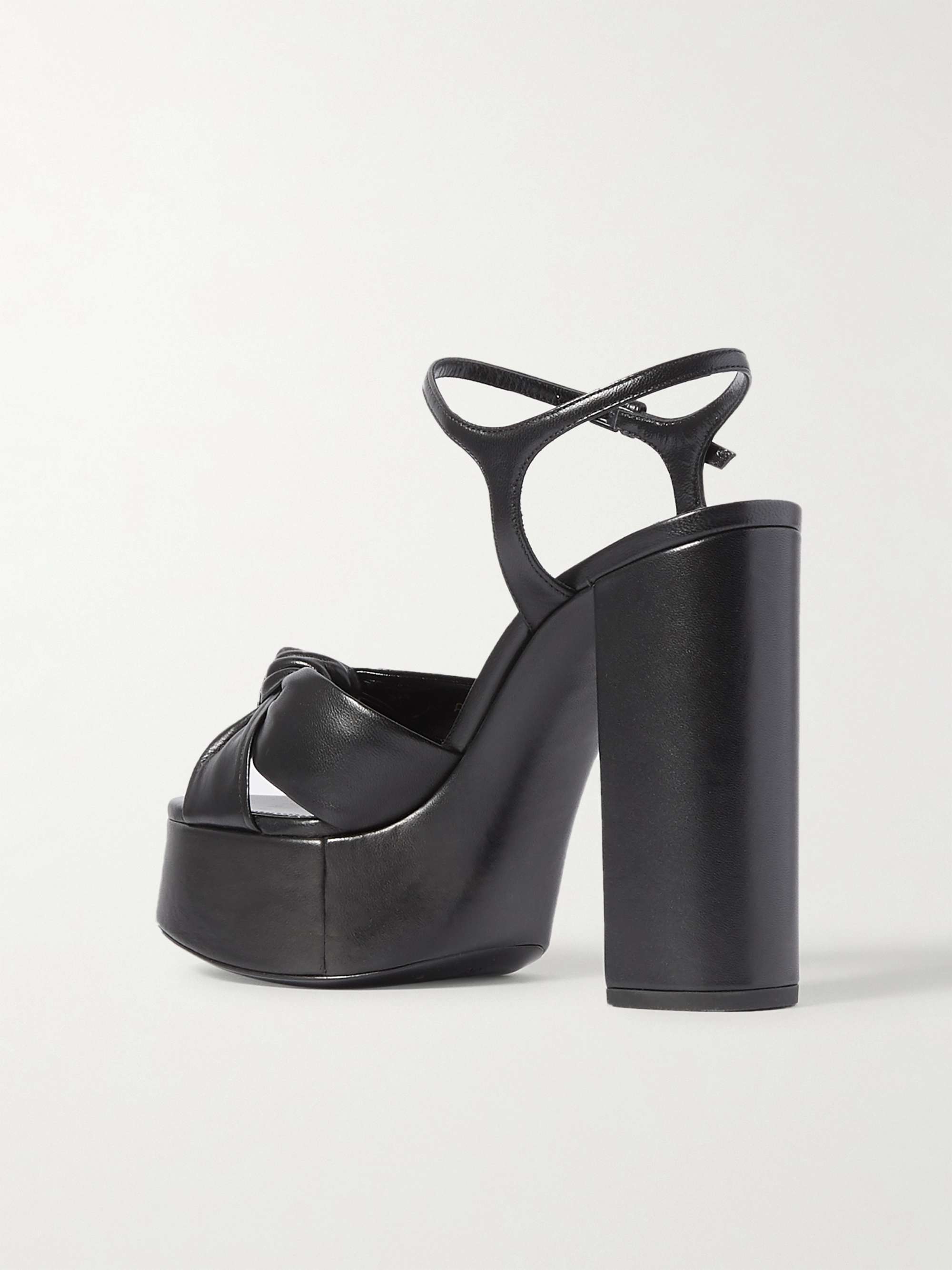 SAINT LAURENT Bianca knotted leather platform sandals | NET-A-PORTER