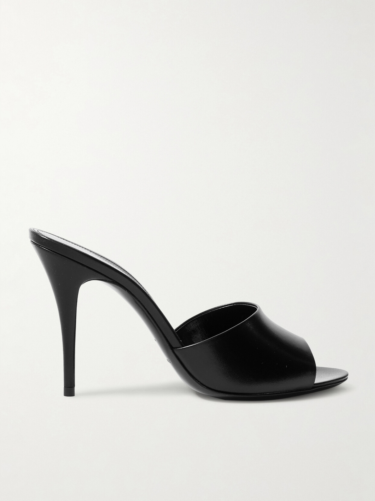 Saint Laurent Glossed-leather Mules In Black