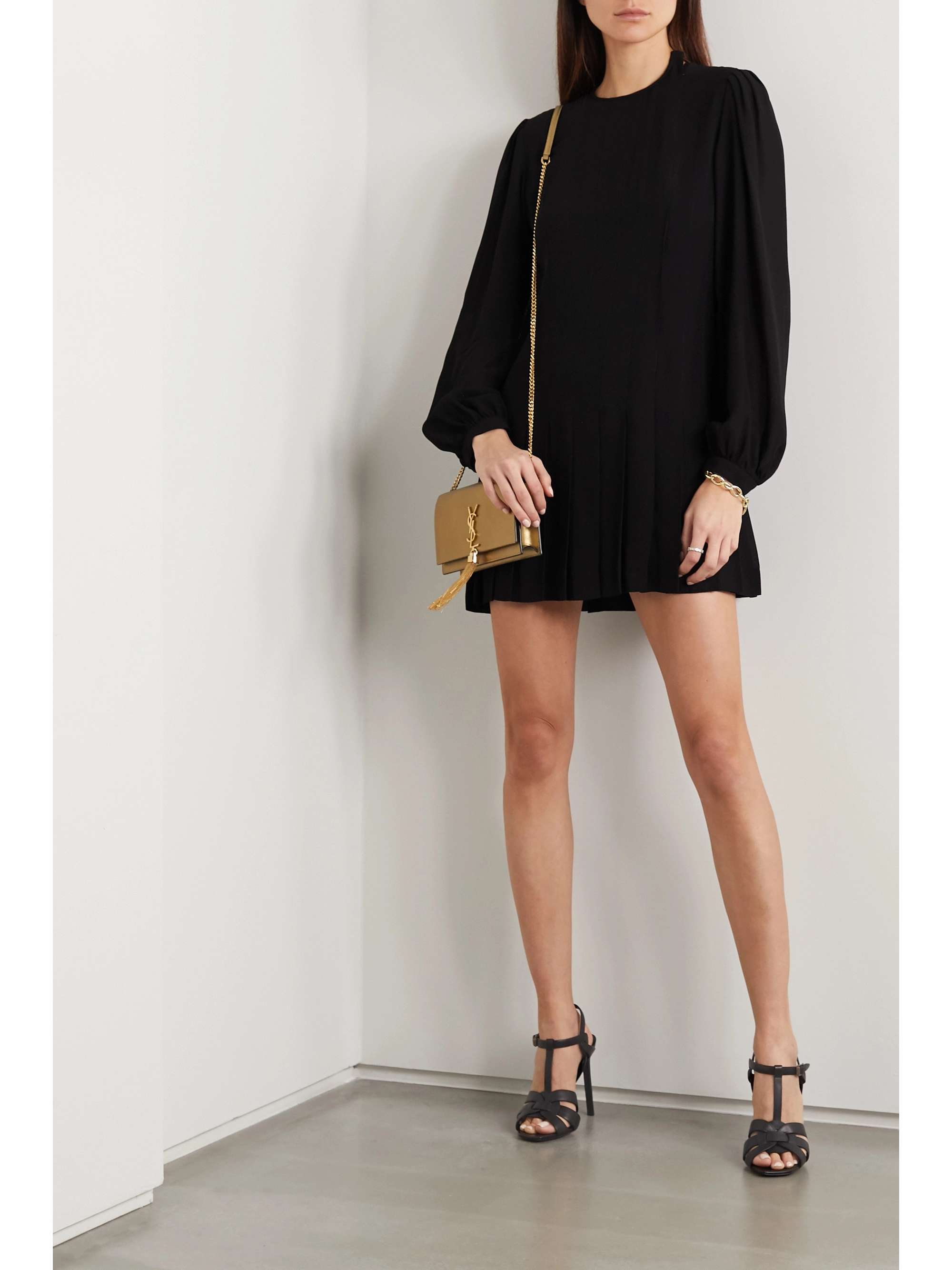 saint laurent tribute woven leather sandals