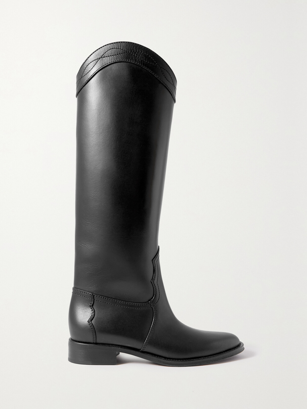 Shop Saint Laurent Kate Leather Knee Boots In Black