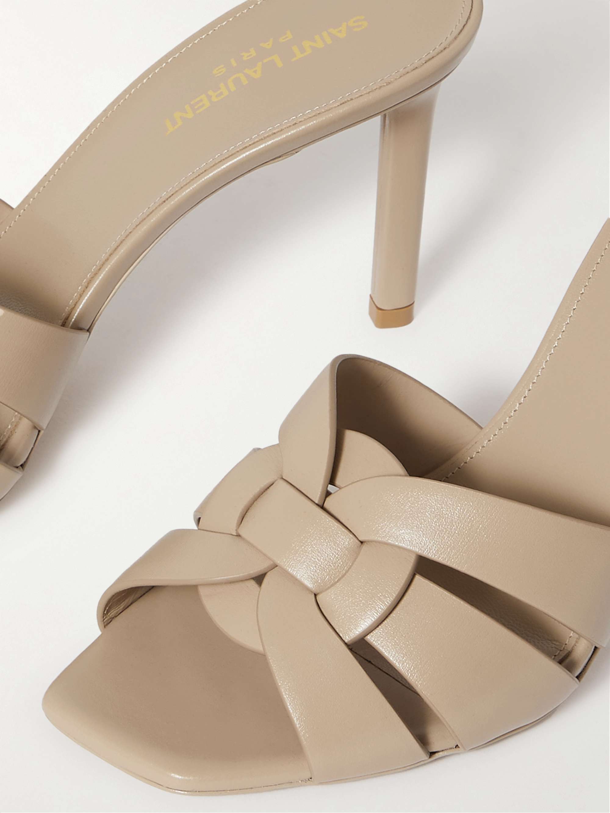 tribute mules in patent leather