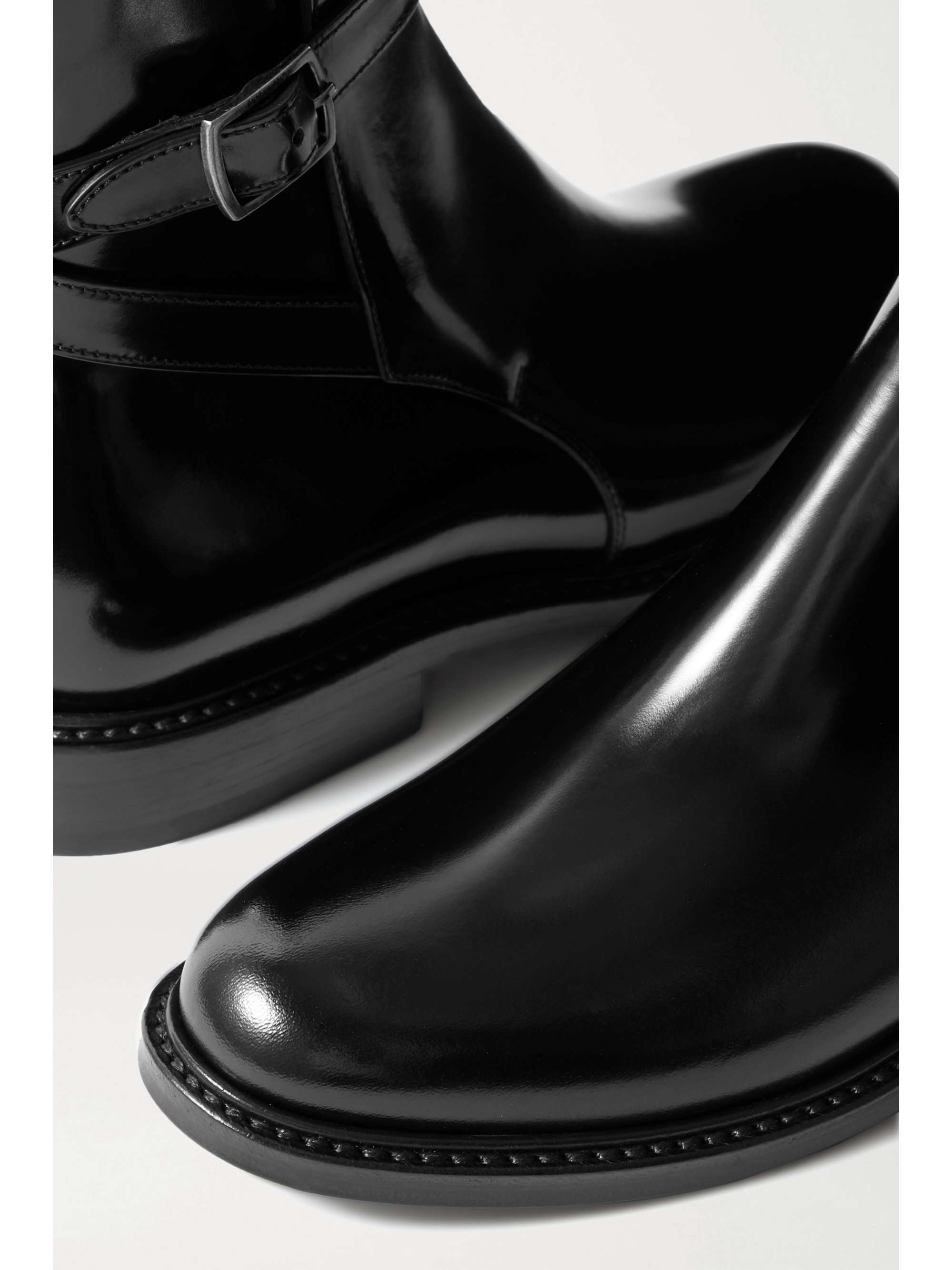 SAINT LAURENT Army glossed-leather ankle boots