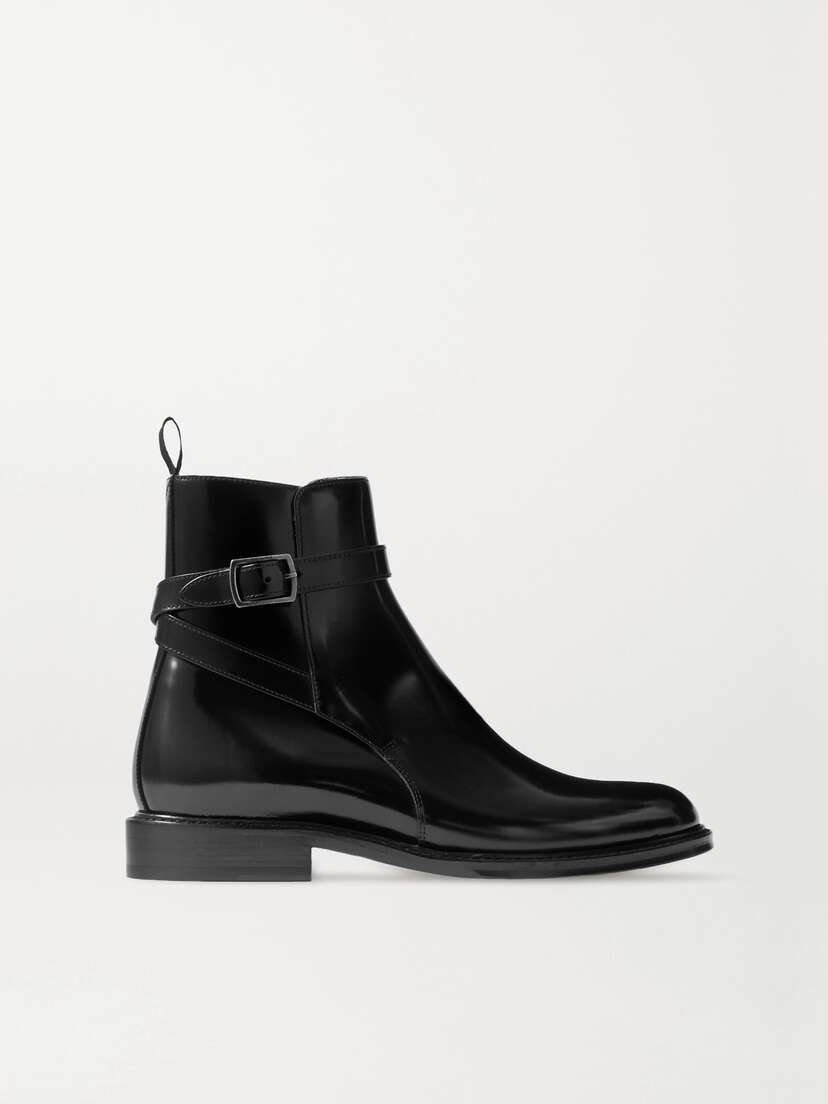 Saint Laurent Army Glossed-leather Ankle Boots