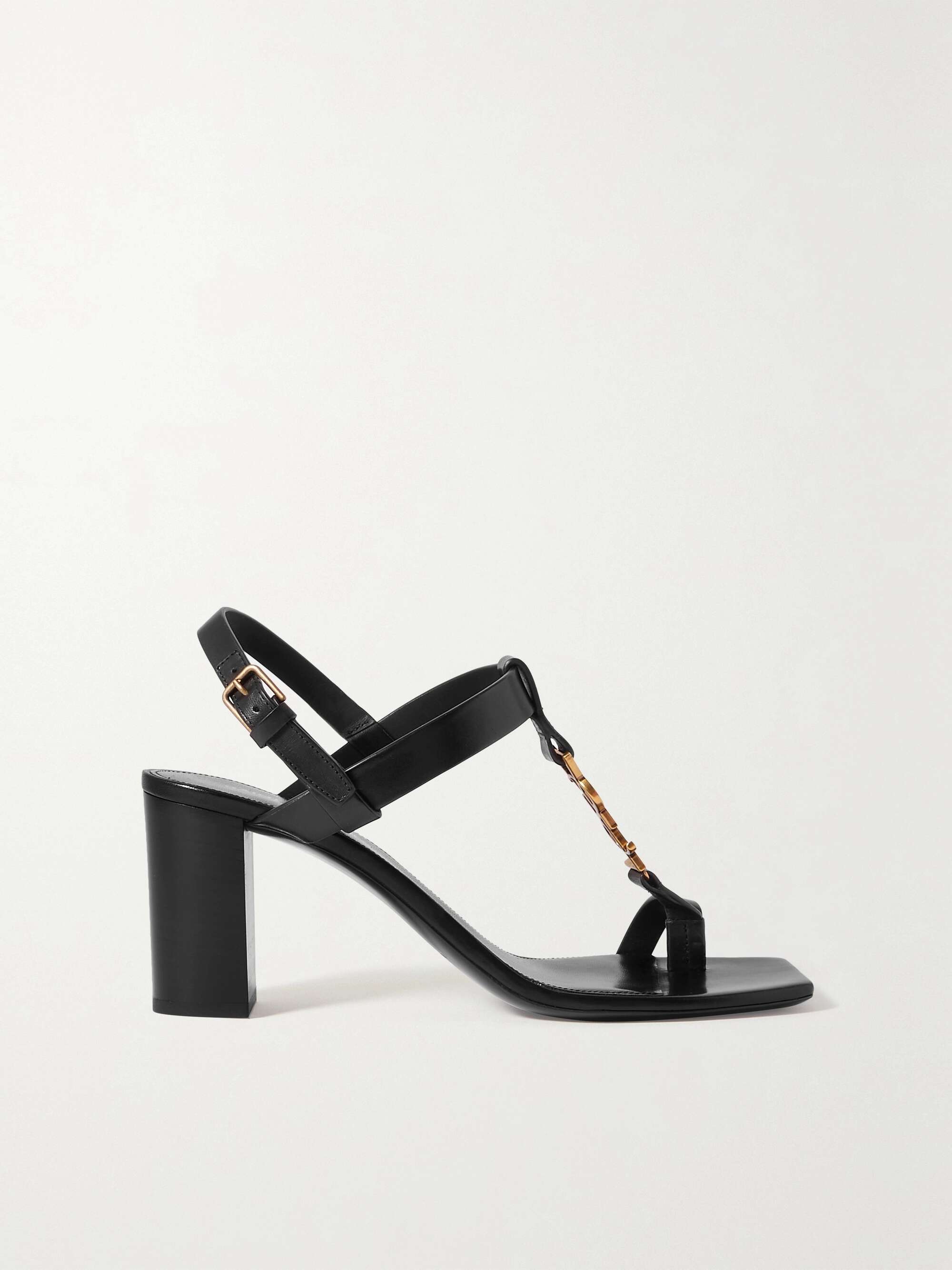 SAINT LAURENT Cassandra logo-embellished leather sandals | NET-A-PORTER