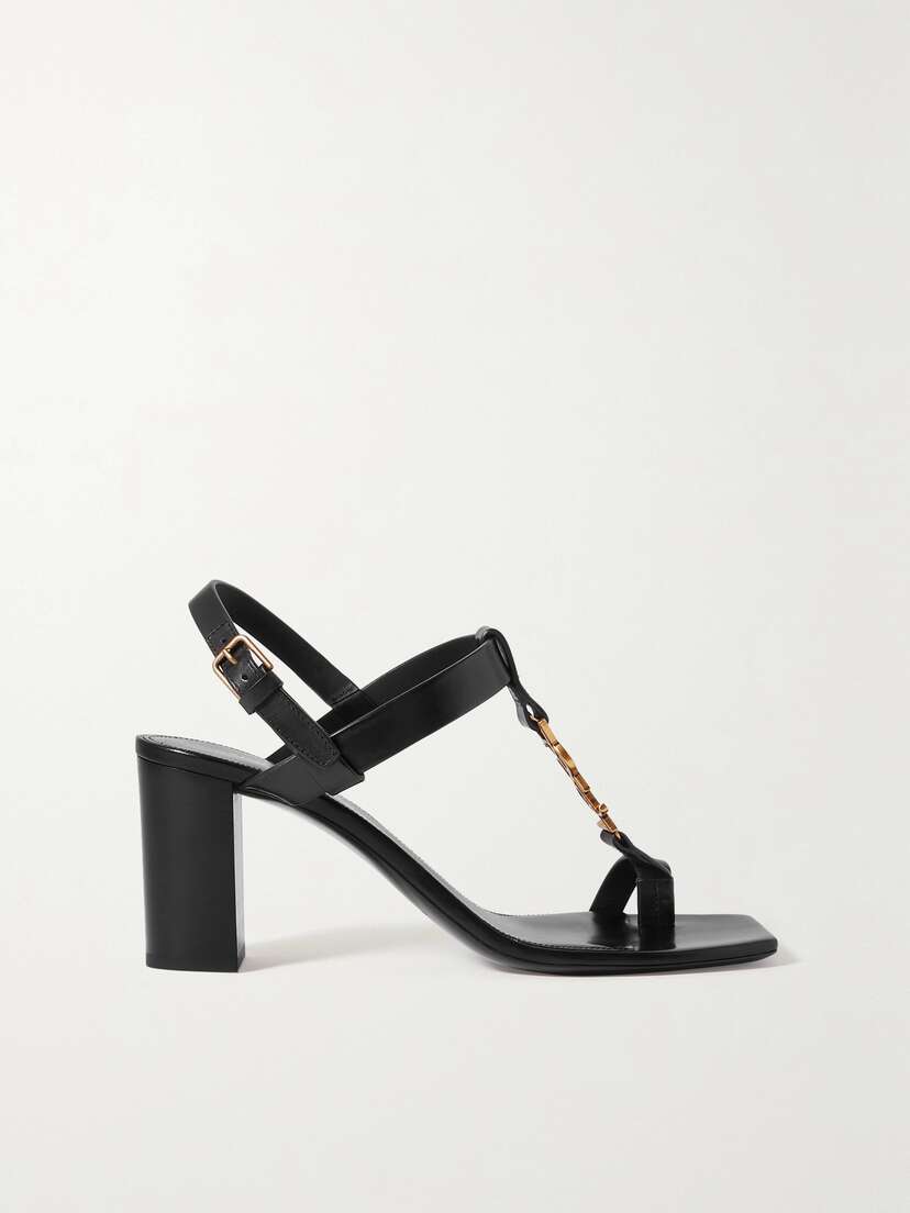 Saint Laurent Cassandra Logo-embellished Leather Sandals