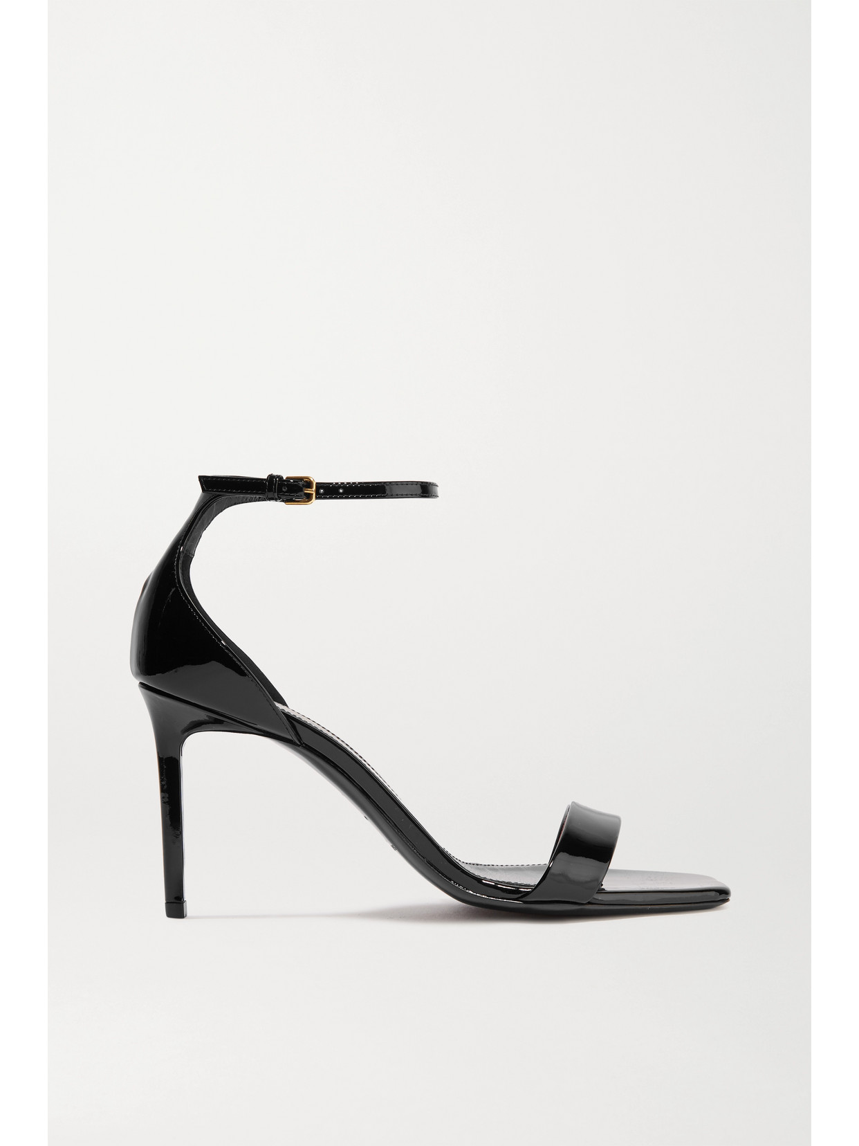 SAINT LAURENT - Amber Patent-leather Sandals - Black