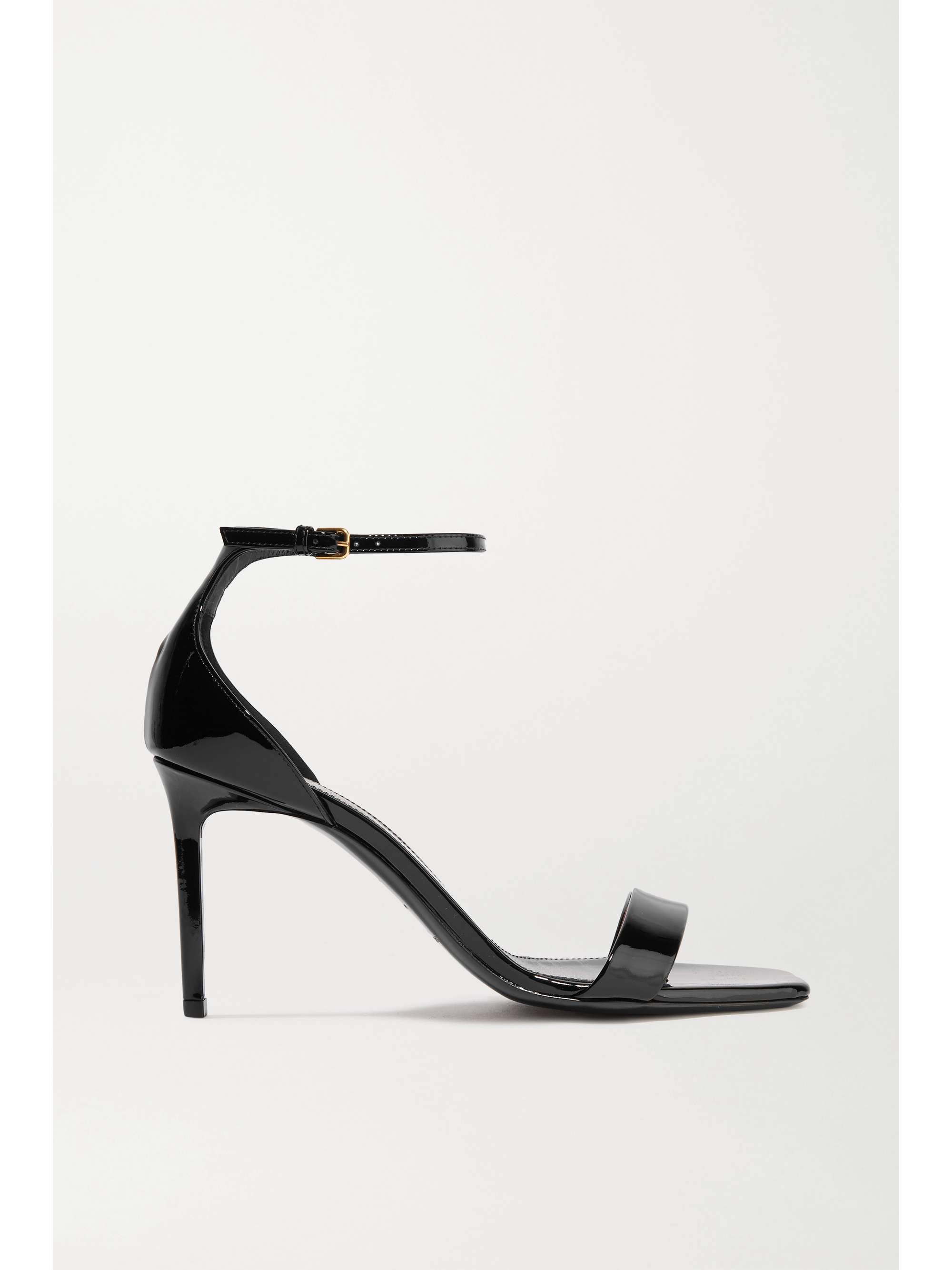Black Amber patent-leather sandals 