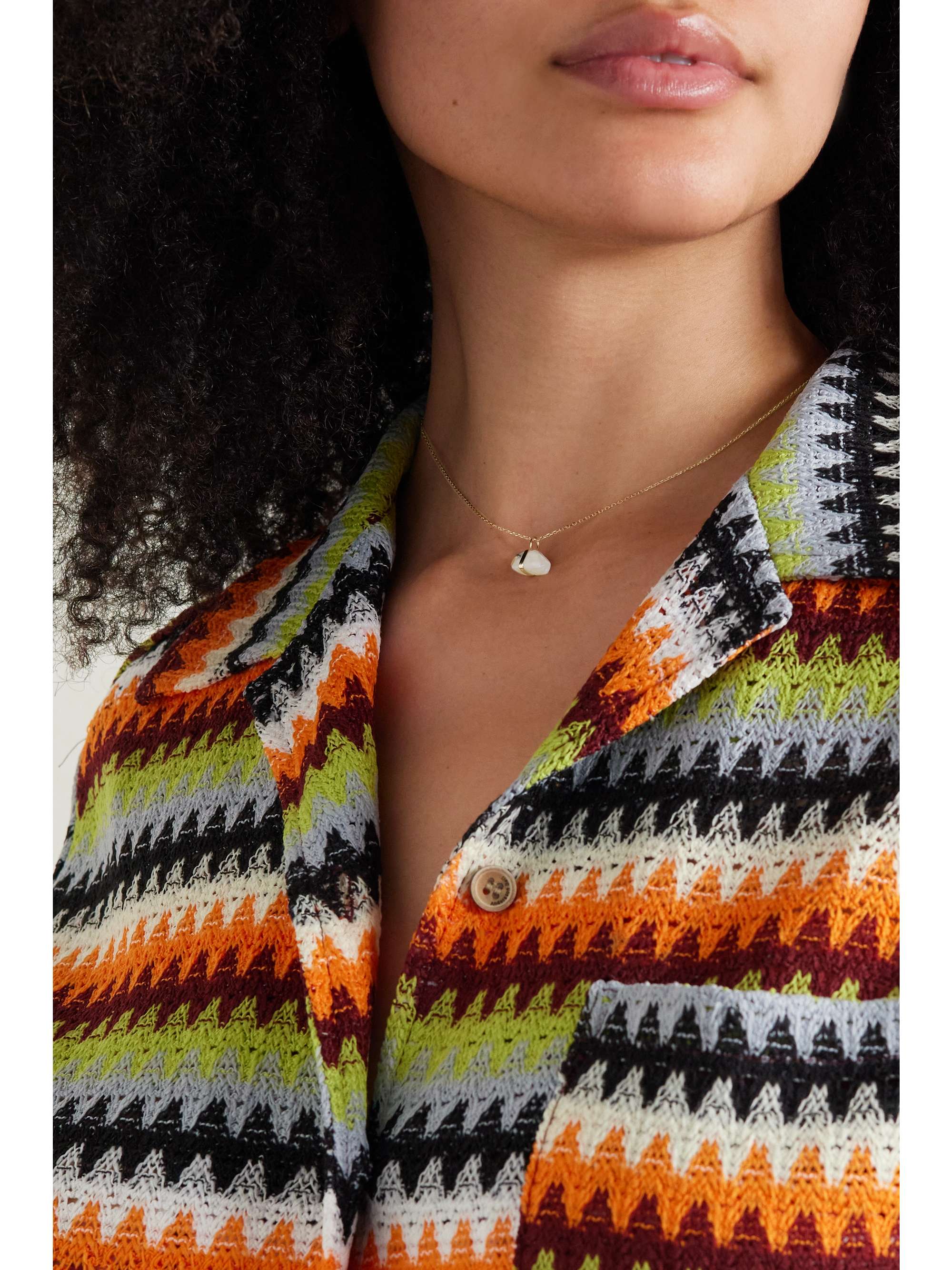 JIA JIA June 14-karat gold moonstone necklace