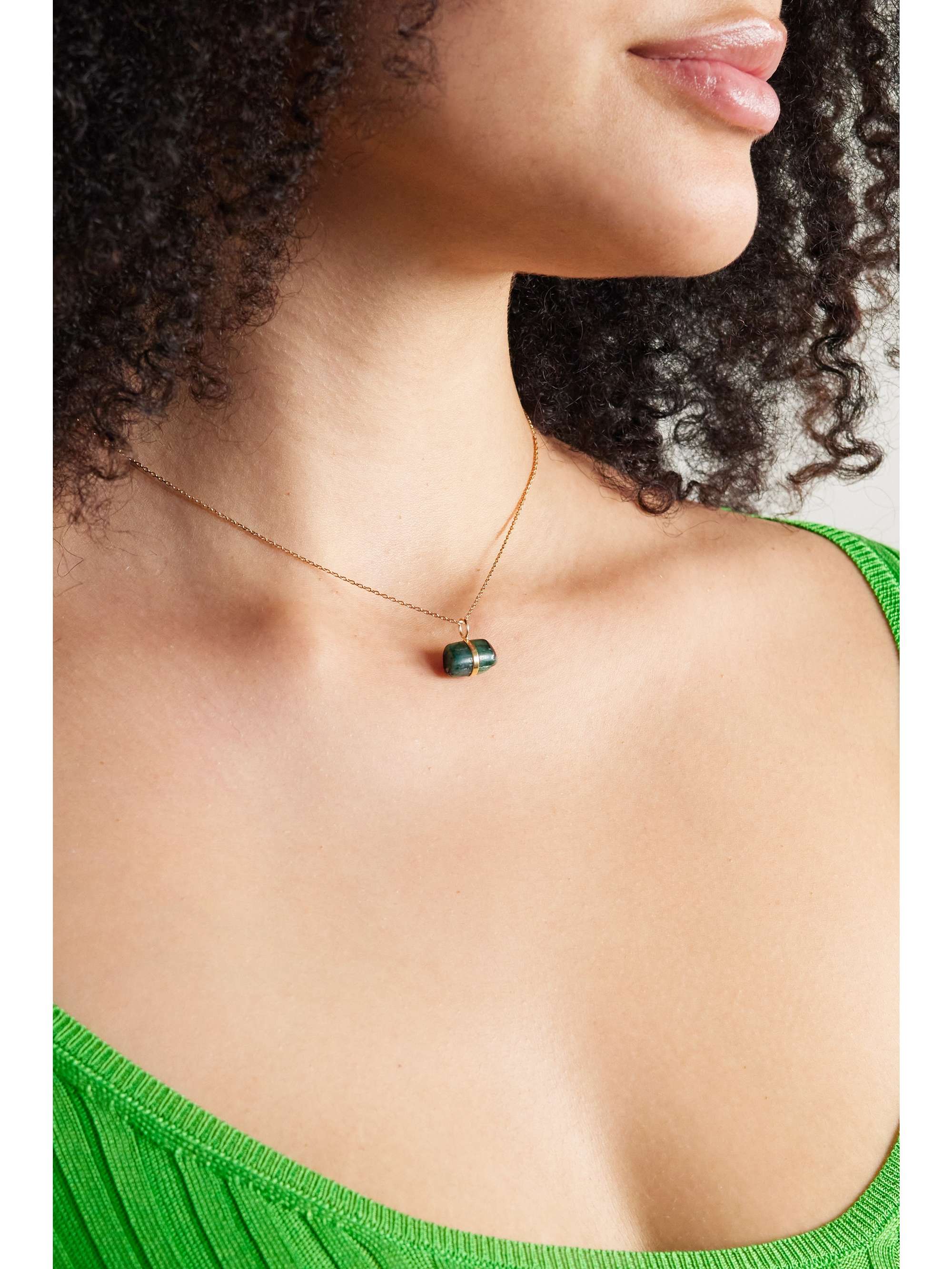 JIA JIA May 14-karat gold emerald necklace