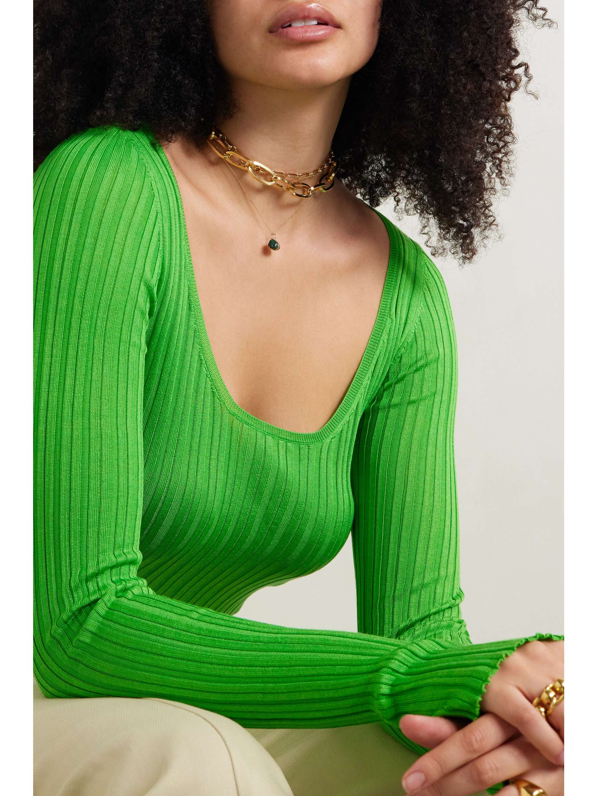 JIA JIA May 14-karat gold emerald necklace