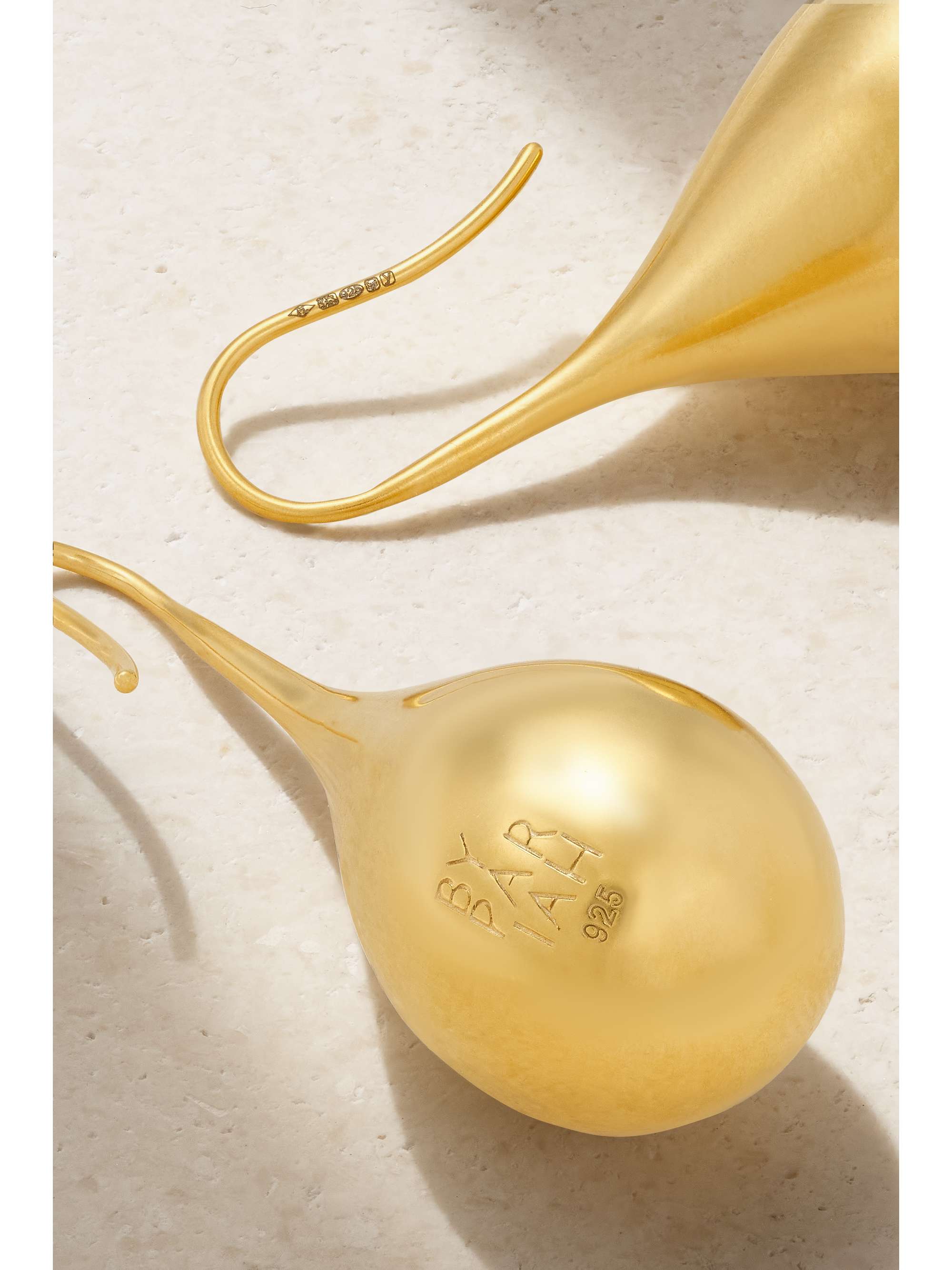 BY PARIAH Drop large recycled gold vermeil earrings