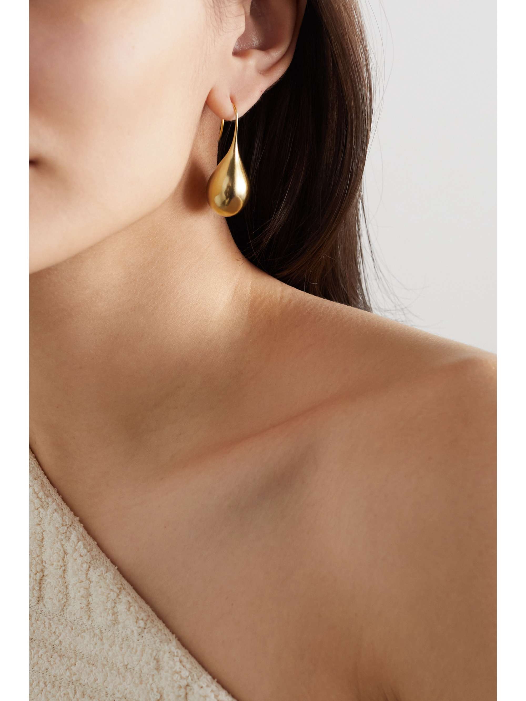 BY PARIAH Drop large recycled gold vermeil earrings