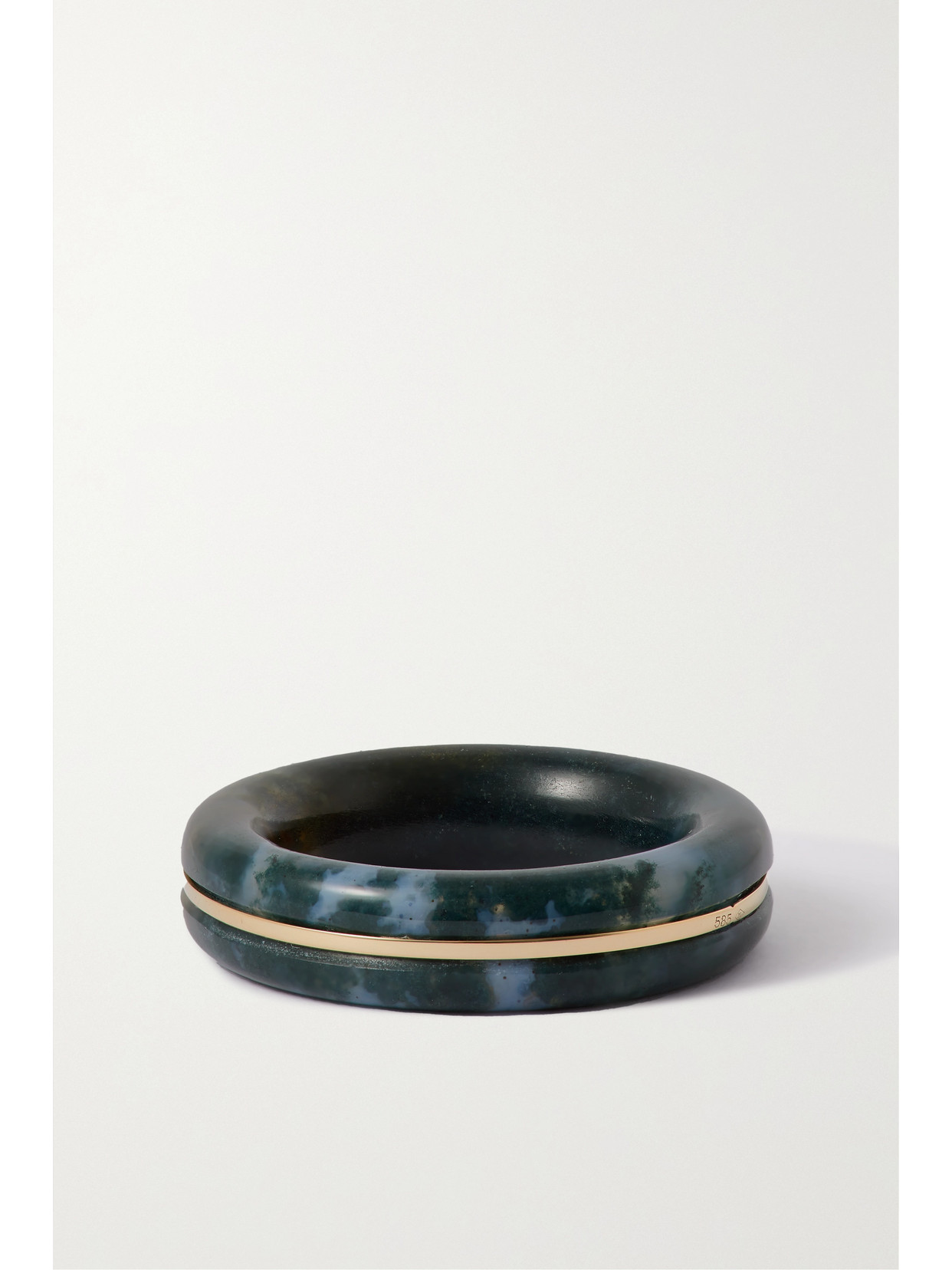 By Pariah Essential Gem 14-karat Gold Agate Ring In Green