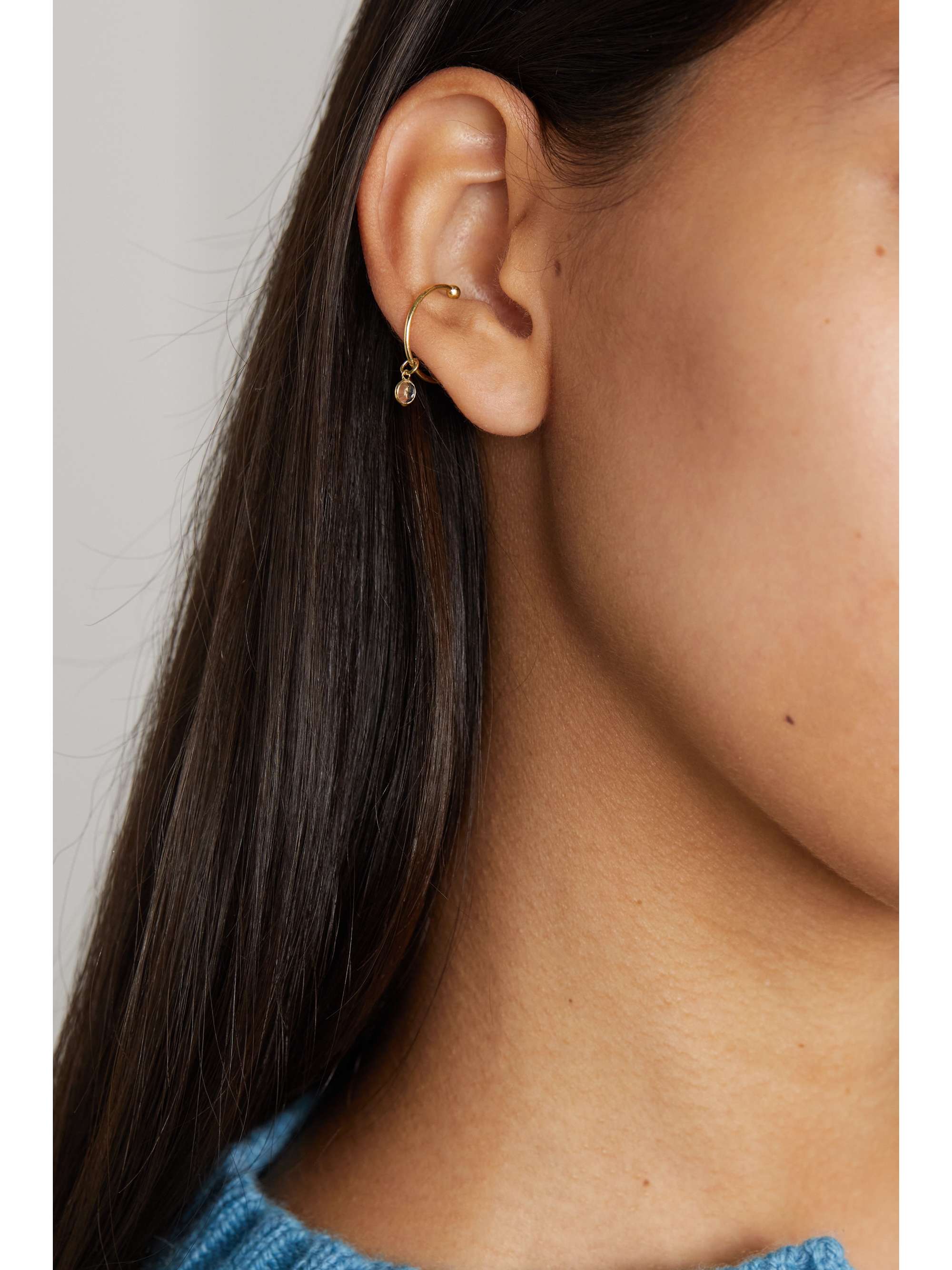LOREN STEWART Highlight 14-karat gold topaz ear cuff