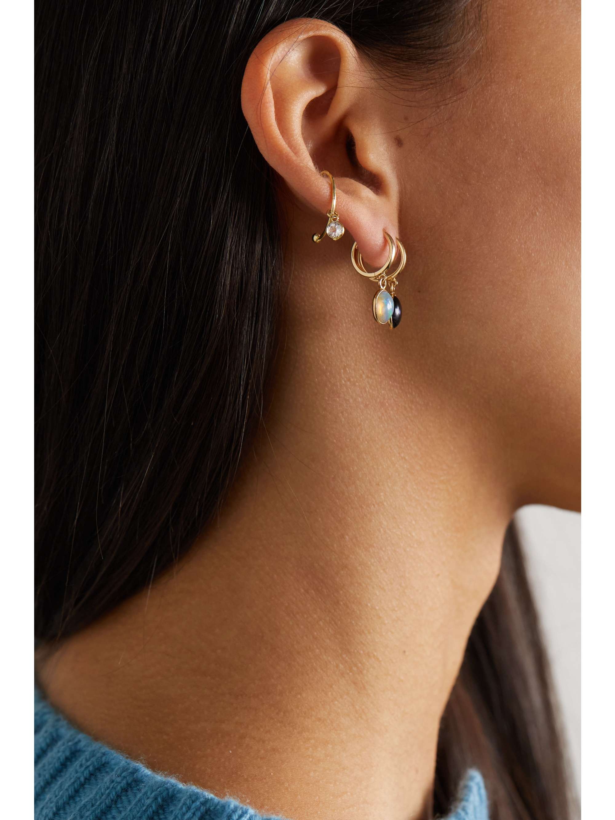 LOREN STEWART Highlight 14-karat gold topaz ear cuff