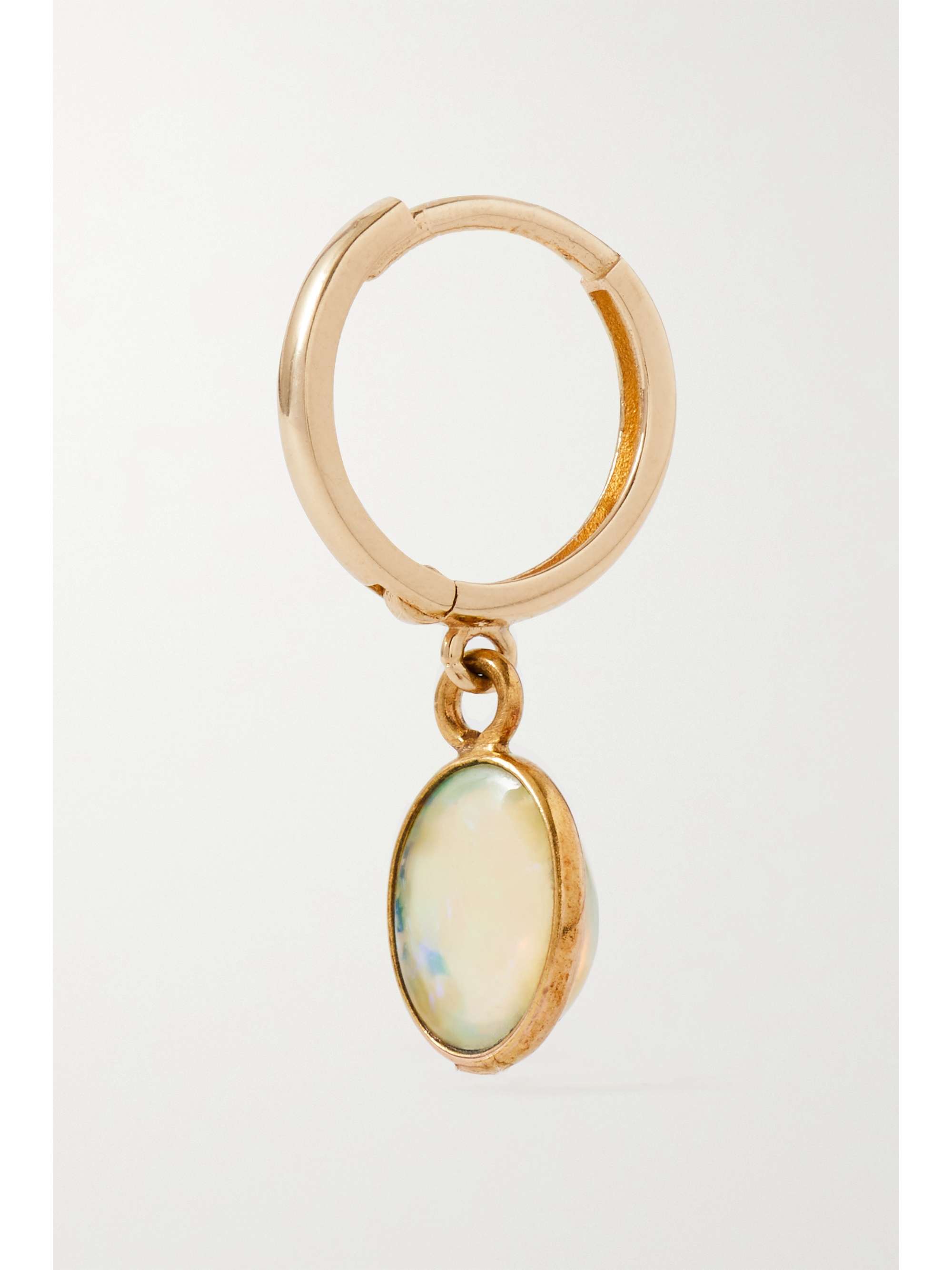 LOREN STEWART Gem Drop 14-karat gold opal single hoop earring