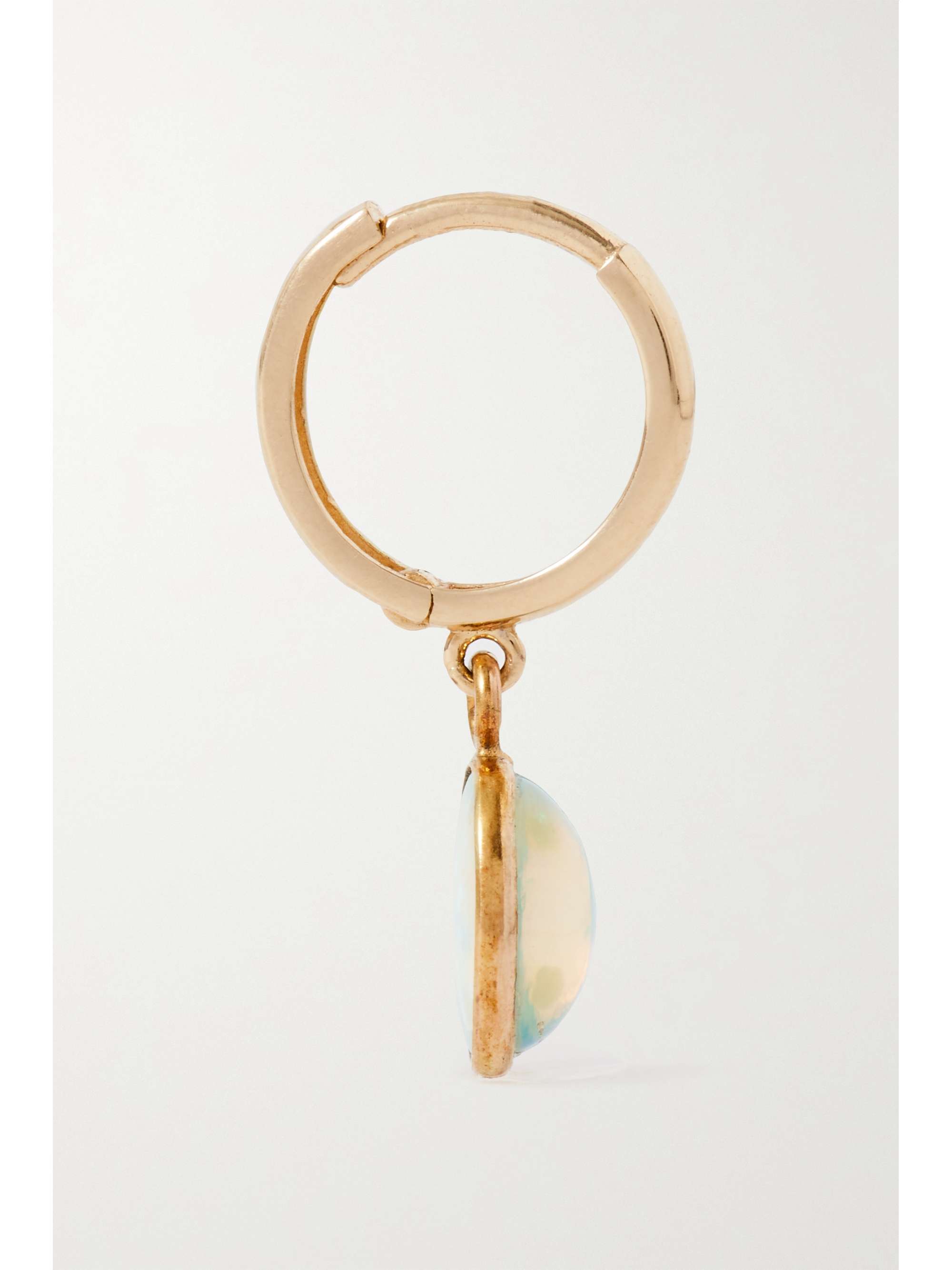 LOREN STEWART Gem Drop 14-karat gold opal single hoop earring
