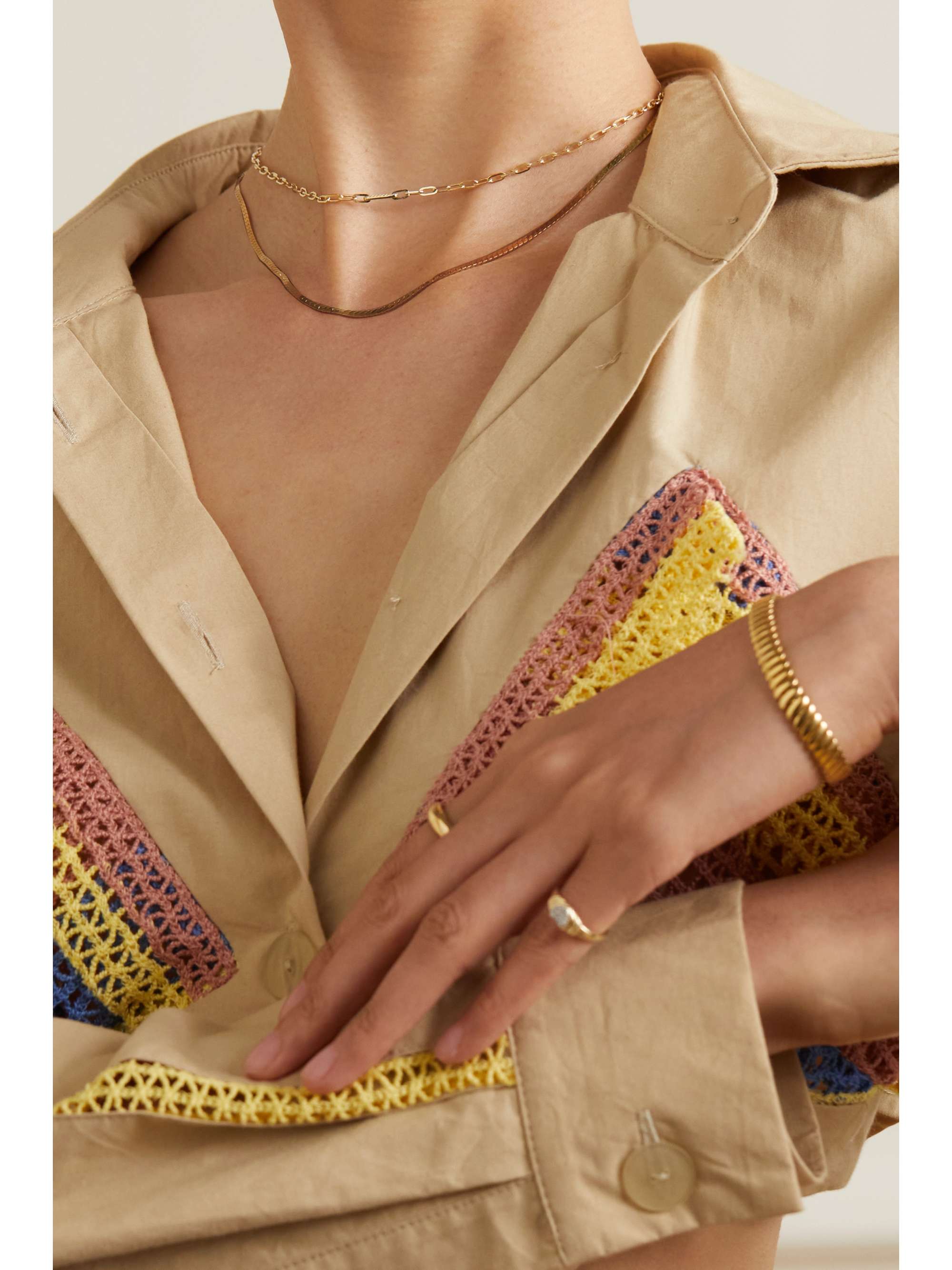 LOREN STEWART Chevron gold vermeil necklace