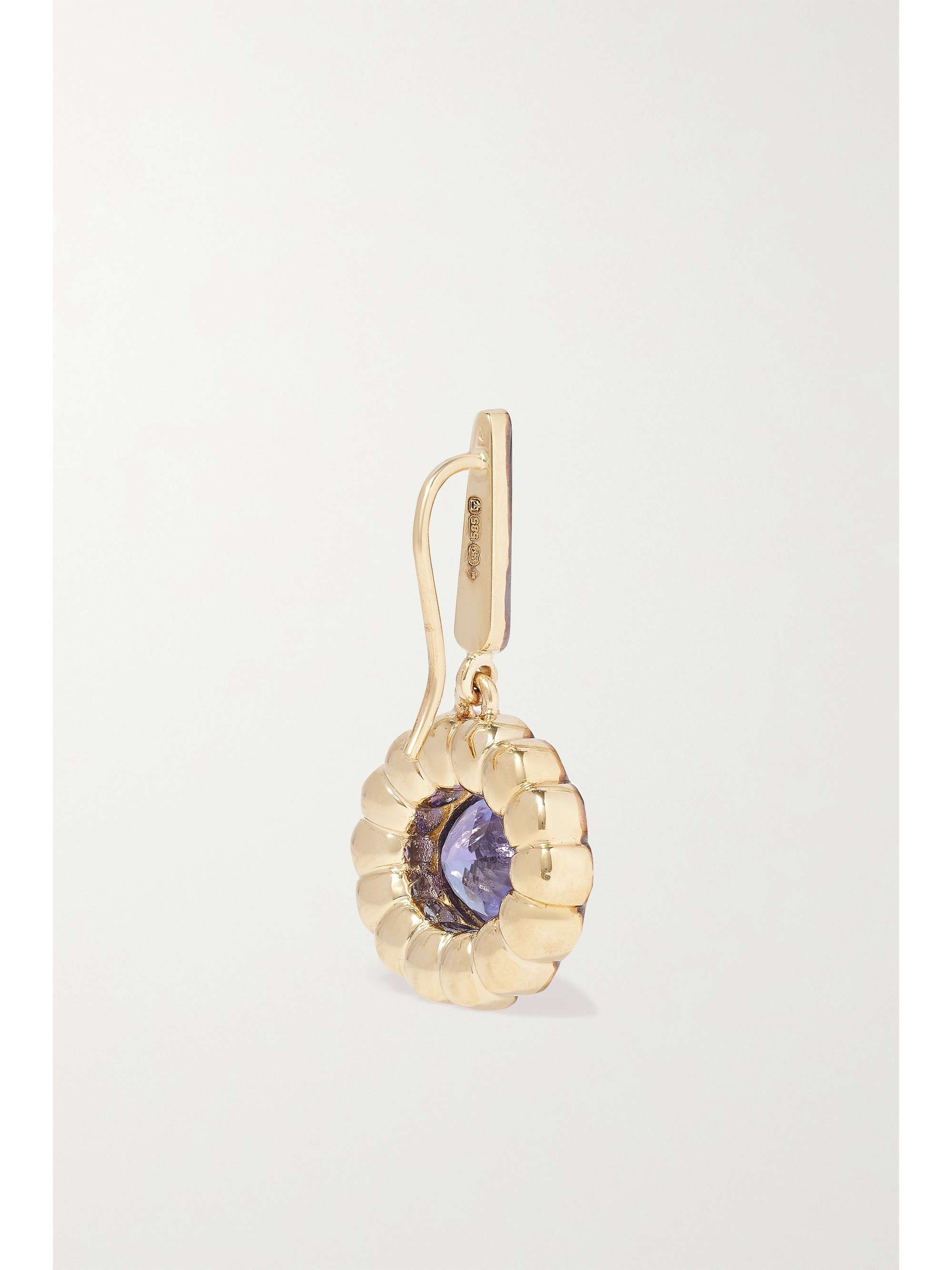MARLO LAZ Alexandra 14-karat gold, emerald and diamond earrings