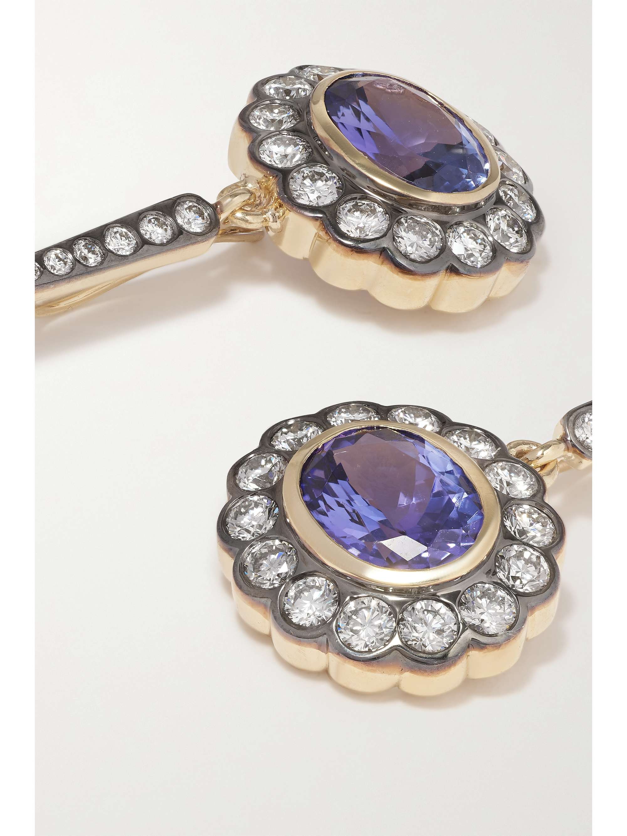 MARLO LAZ Alexandra 14-karat gold, emerald and diamond earrings