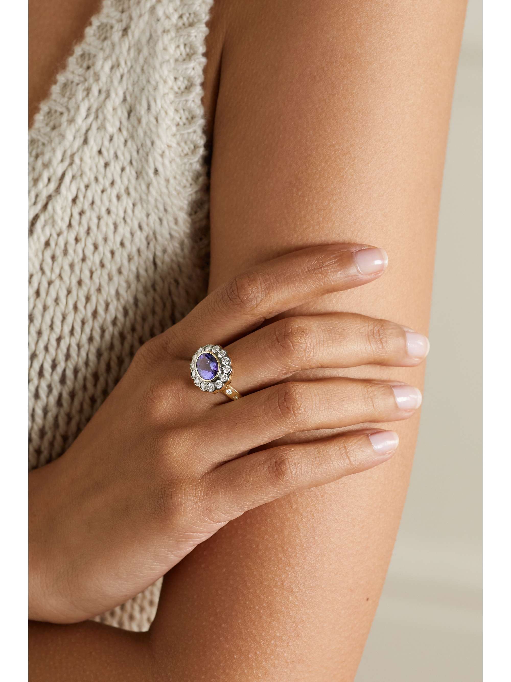 MARLO LAZ Alexandra 14-karat gold, emerald and diamond ring