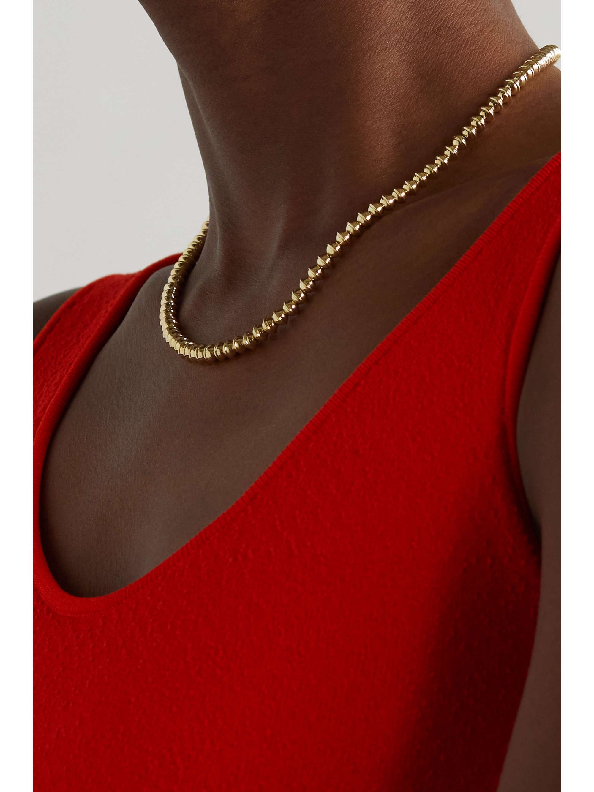 MARLO LAZ Mini Squash Blossom 14-karat gold necklace