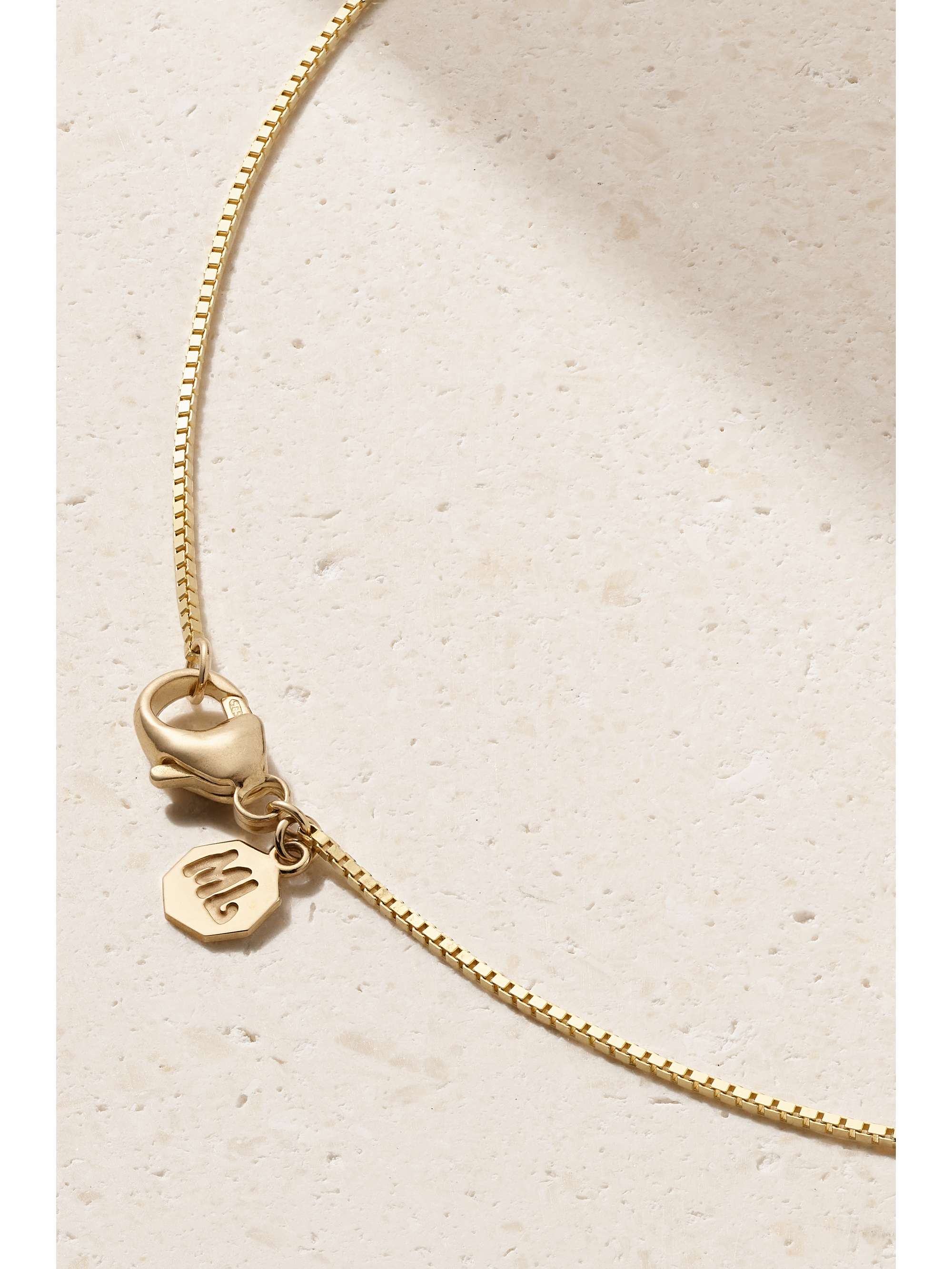 MARLO LAZ Letter Charm 14-karat gold diamond necklace