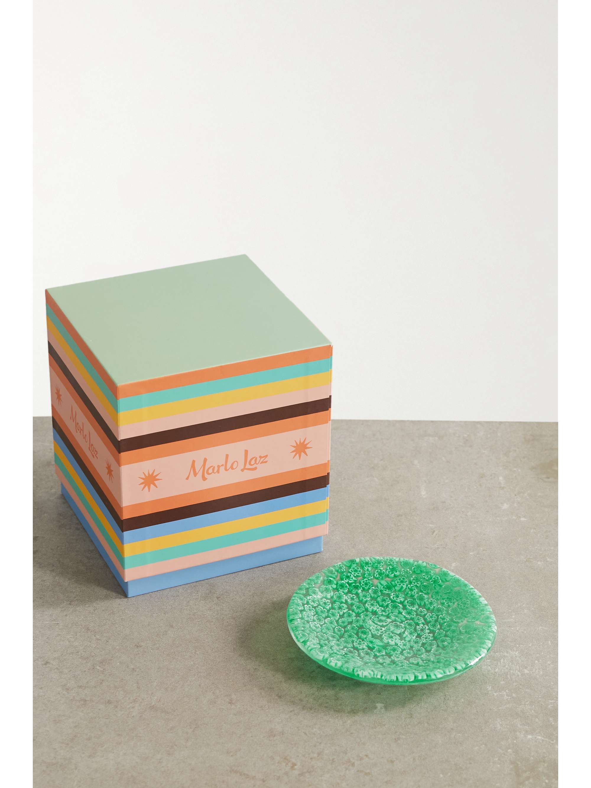 MARLO LAZ Stella Mare Seafoam glass dish