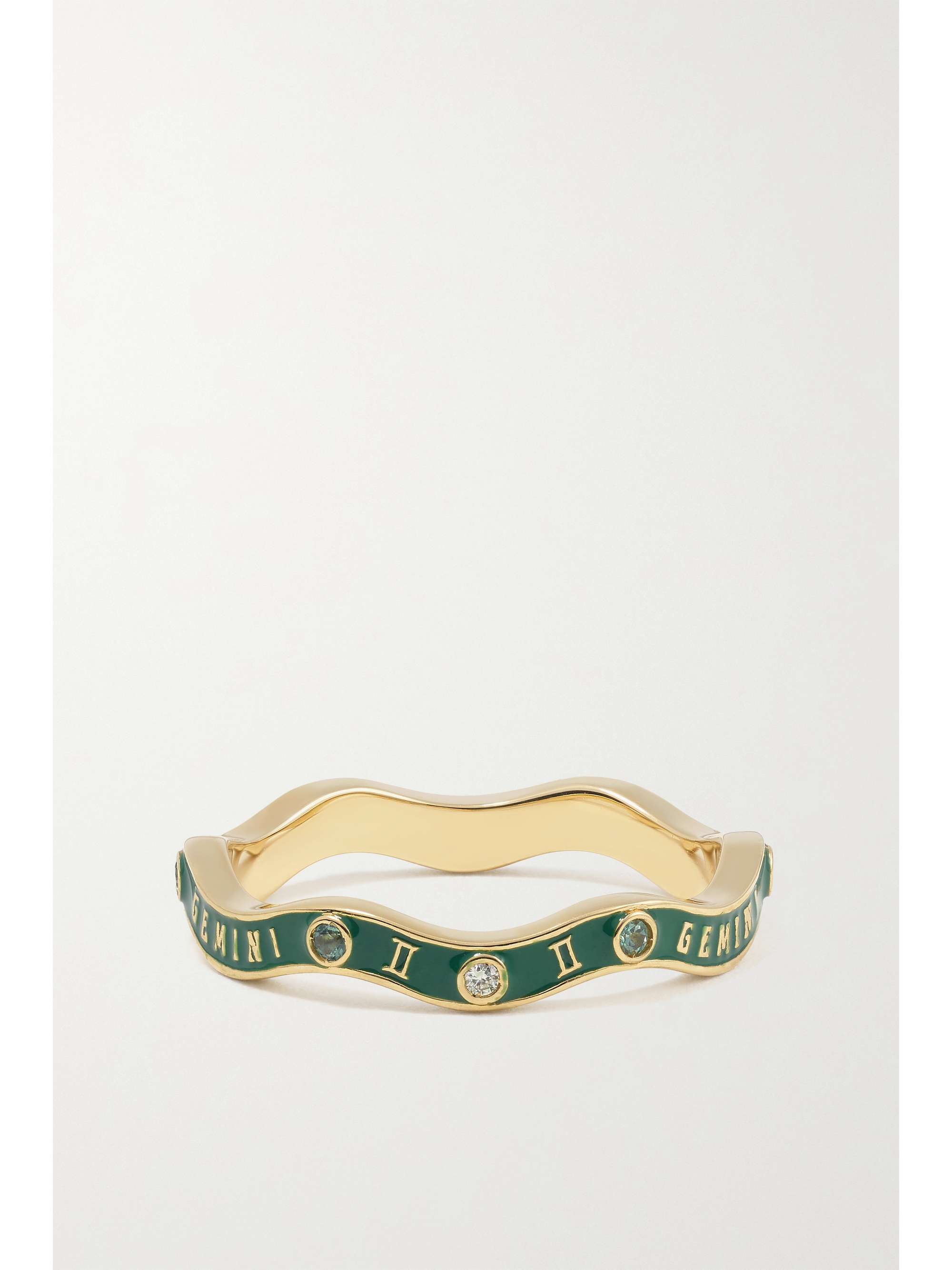 MARLO LAZ Zodiac Wave 14-karat gold, enamel and multi-stone ring