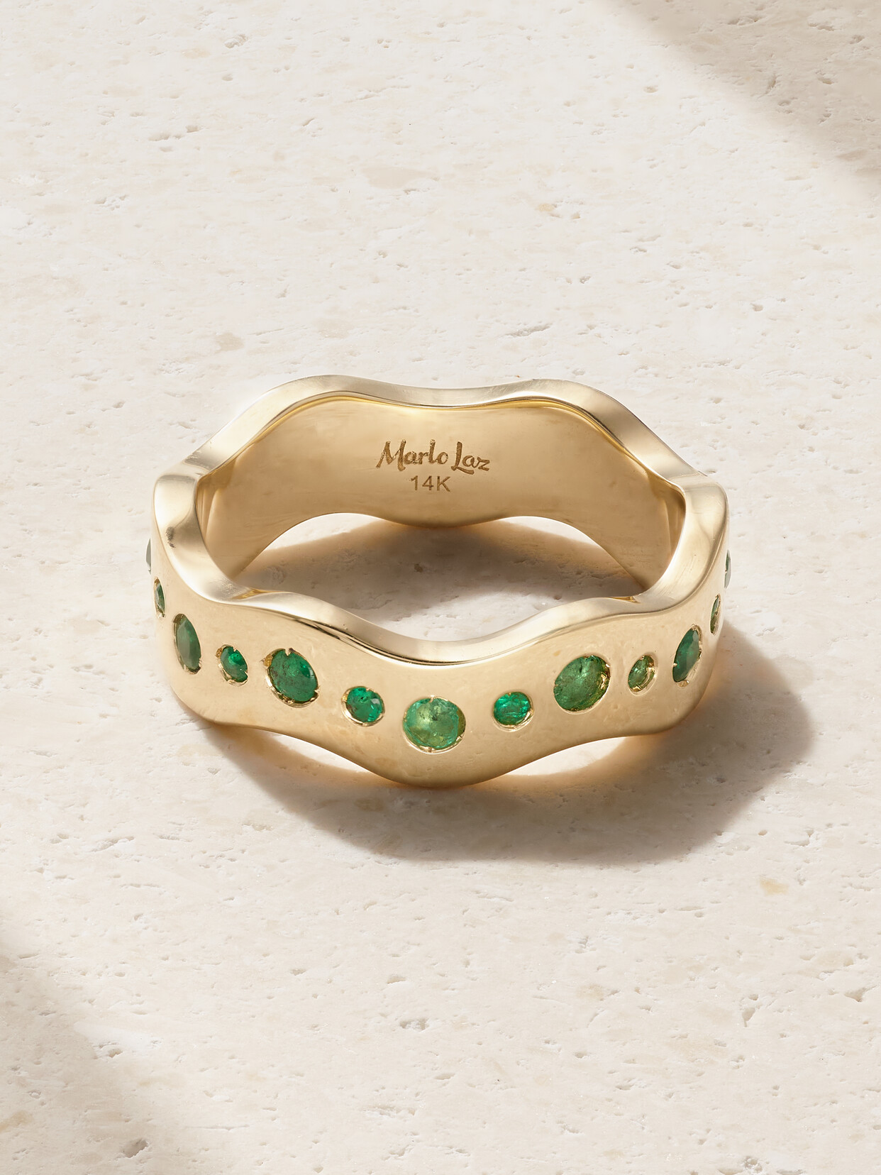 Marlo Laz Wave 14-karat Gold Emerald Ring - 7